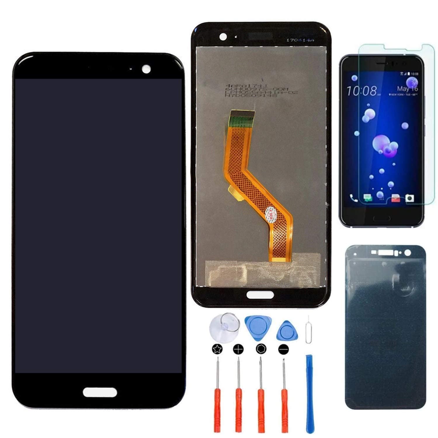 LCD Display Digitizer Touch Screen Replacement Assembly for HTC U11 5.5"(Black) +Tools