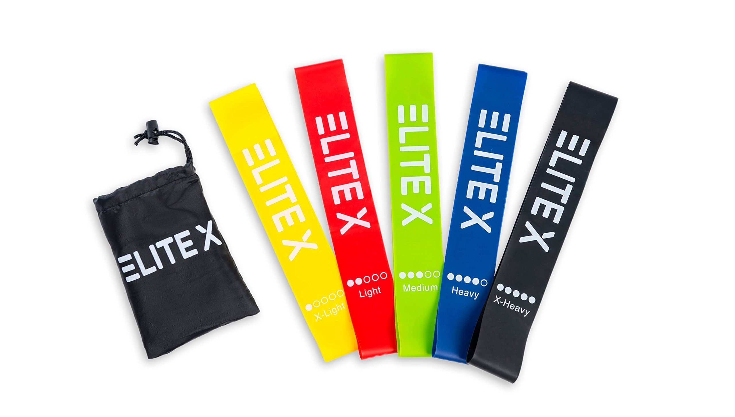 Stretch This Out - Best Exercise Resistance Full Loop Bands, Best Stretch Loops from Natural Latex, 42% Stronger. Heavy Elastic Bands by Elite X - Set of 5 with Convenient Carrying Bag