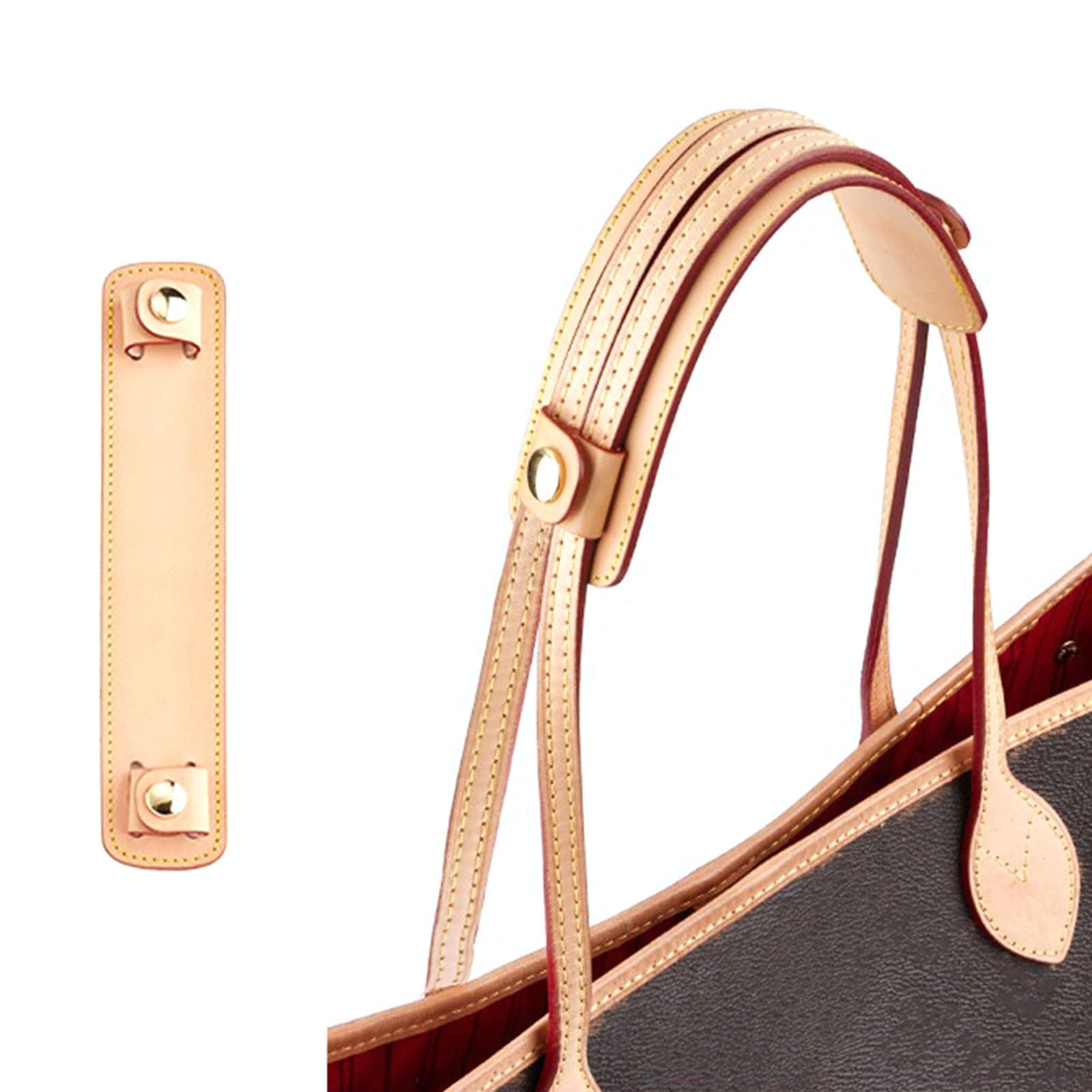 Jiesinlov Leather Backpack Shoulder Strap Pads Replacement Cushion Strap Covers for Tote Bag, Apricot, Width:1.66in(4.2cm); Length:9.06in(23cm)