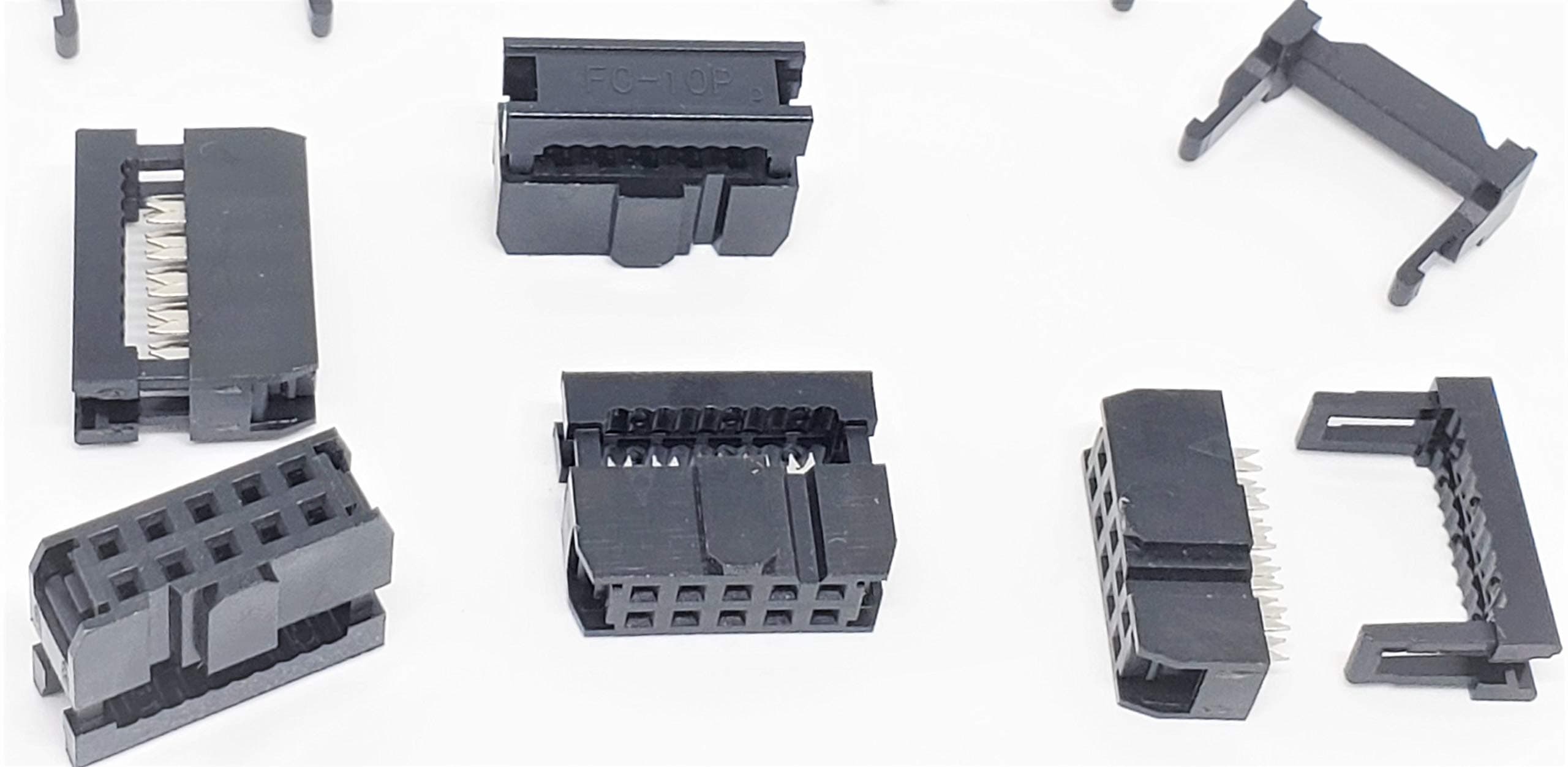 Connectors Pro 50-Pack 2X5 10P 2.54mm Dual Rows IDC Sockets for Flat Ribbon Cable, 10 Pins FC Female Connector