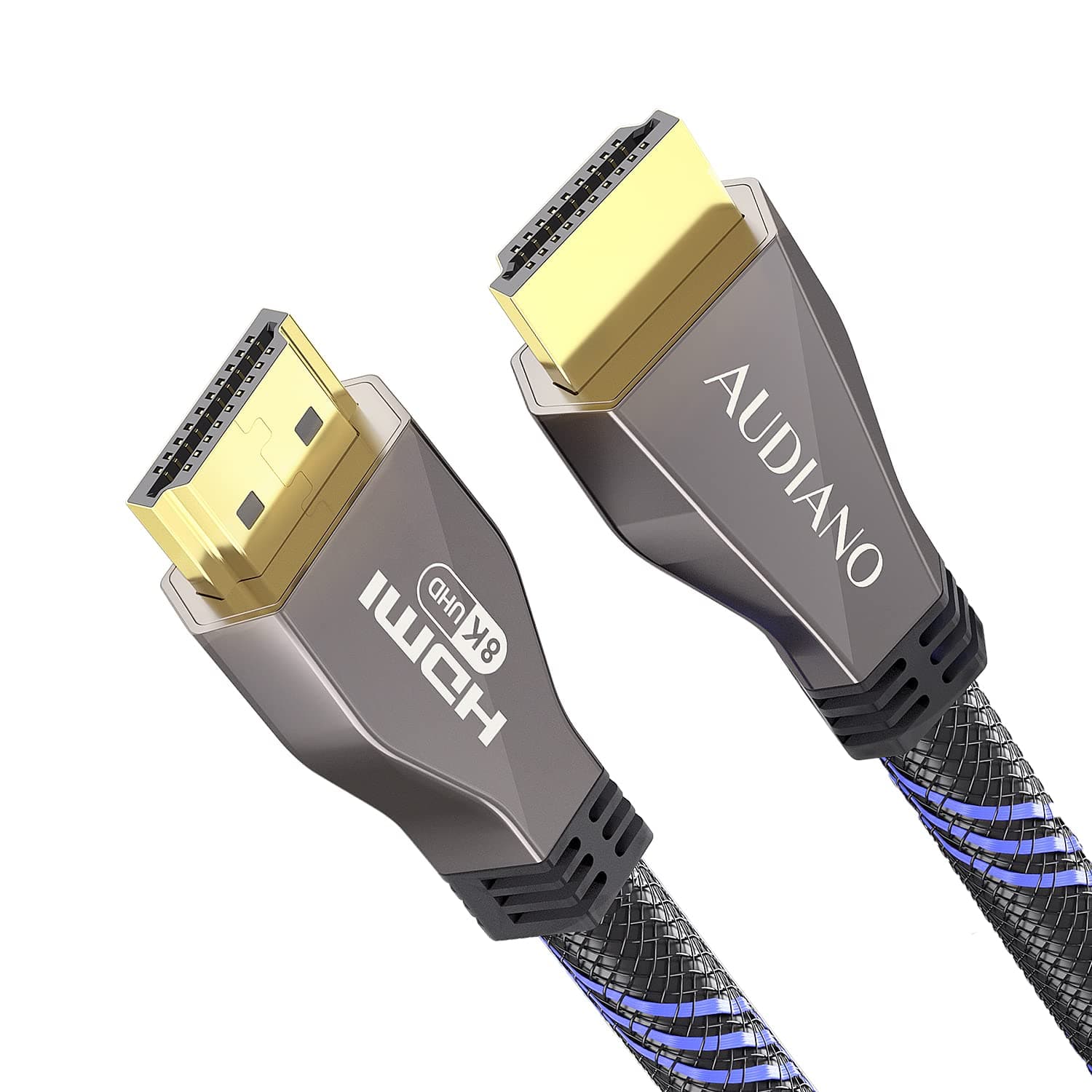 8K HDMI 2.1 Cable, 48 Gbps Ultra High Speed 3D Nylon Braided Cord, Supports 8K 60Hz 4K 120Hz 144Hz, eARC Dolby Vision HDR 10, HDCP 2.2 2.3, Compatible with Roku/PS4/PS5/Blu-ray(6.6ft/2M)