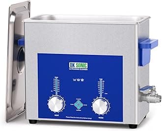 Industrial Ultrasonic Cleaner 6L,180W Commercial Sonic Cleaner with Encoded Timer,Heater&Basket, Multiple Functions for Carburetors, Motorcycle Engines, Chains