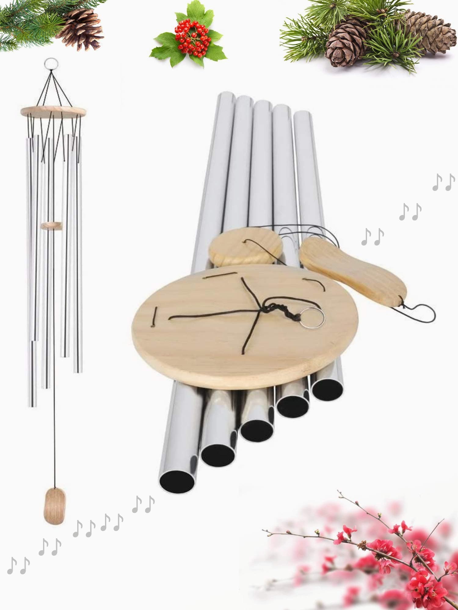 SoB 57" Big Extra Large Wind Chimes Outdoor Deep Tone Bass Tuned Resonant Sound Like Church Bell, Windchimes Unique Outdoor Clearance Memorial Sympathy Outdoor Decoration for Garden Patio Porch Home
