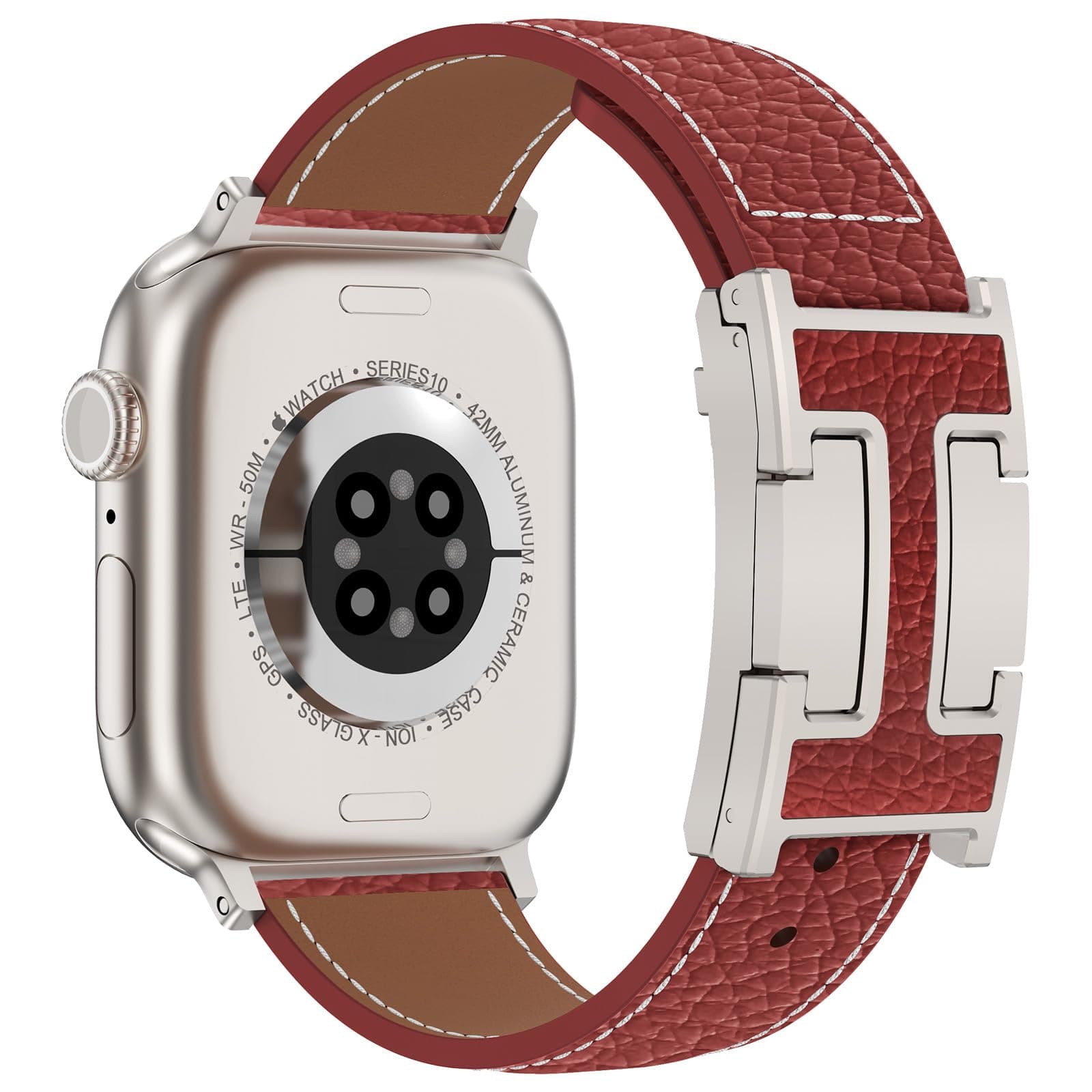 CHANCHY Leather Magnetic Watch Band Compatible with Apple Watch Bands 40mm 38mm 41mm 42mm 44mm 45mm 46mm, Top Grain Leather Dressy Band for Women Men iWatch Ultra SE3 Series 11/10/9/8/7/6/5/4/3/2/1