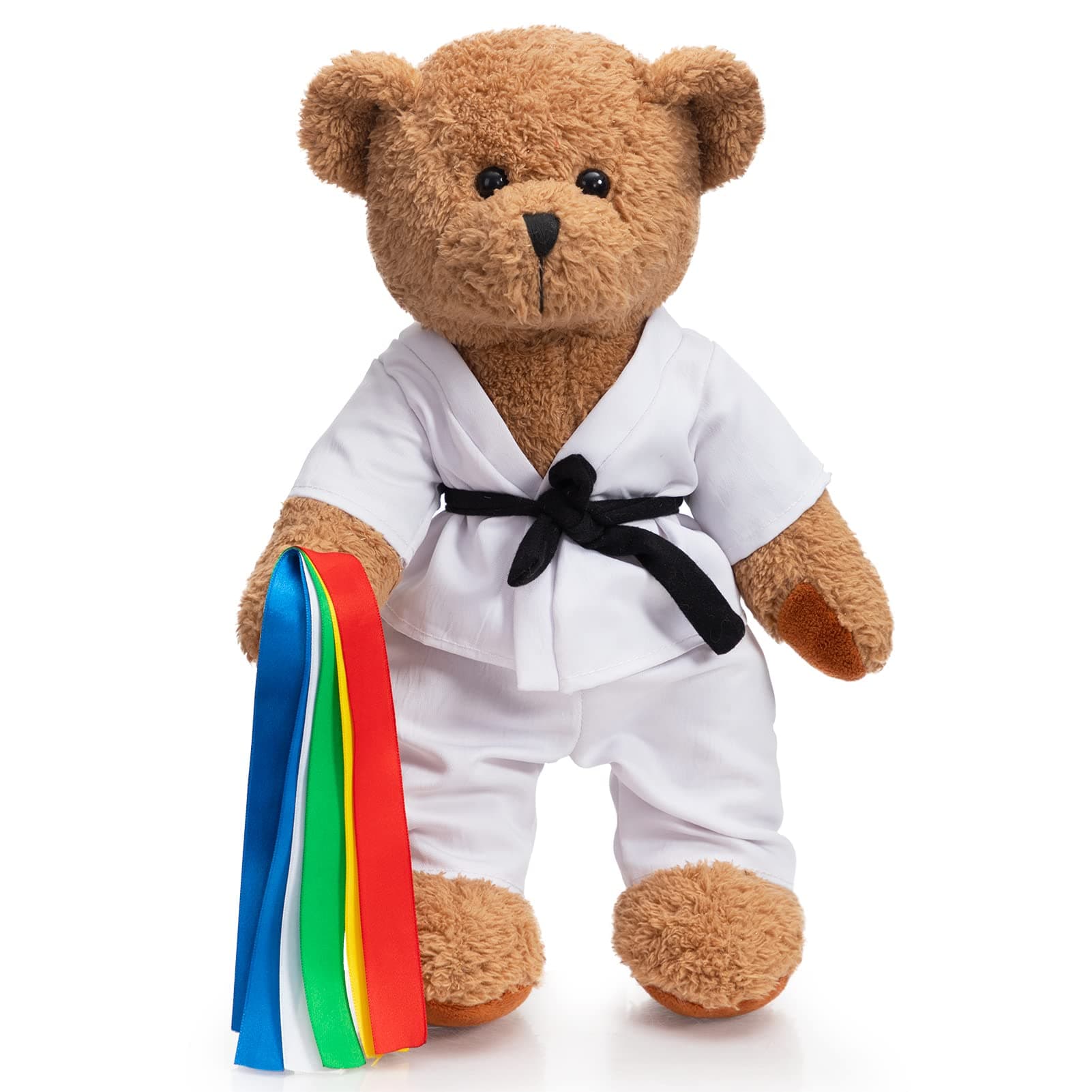 Karate Bear Stuffed Animal Teddy Bear in Karate Uniform Unique Toy Gifts for Kids and Karate Lovers Holiday Birthday Valentine 16 inches