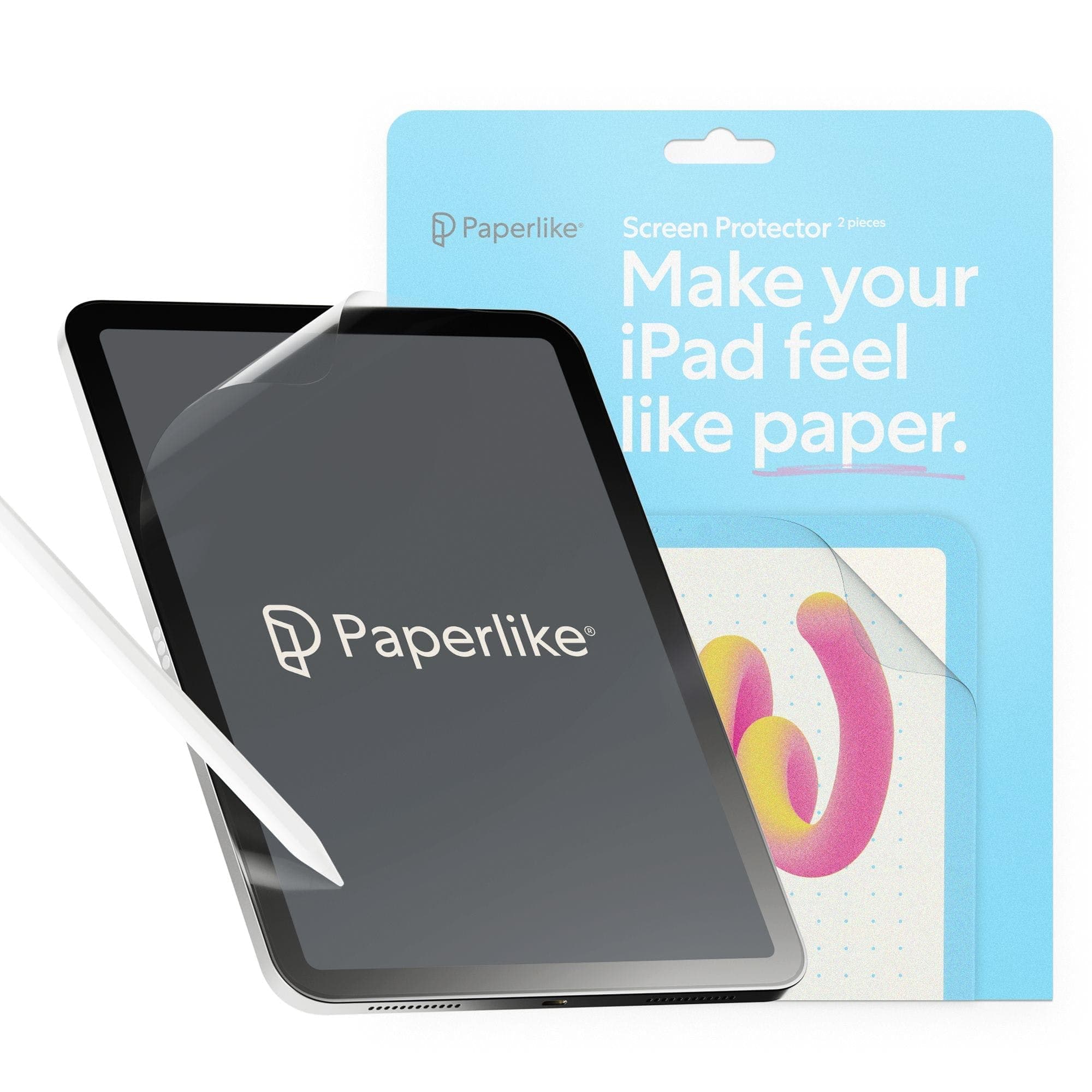 Paperlike 2.1 (2 Pack) for iPad Pro 11" (2020/21/22) & iPad Air 10.9" (2020/22) - Transparent screen protector for taking notes and drawing just like on paper