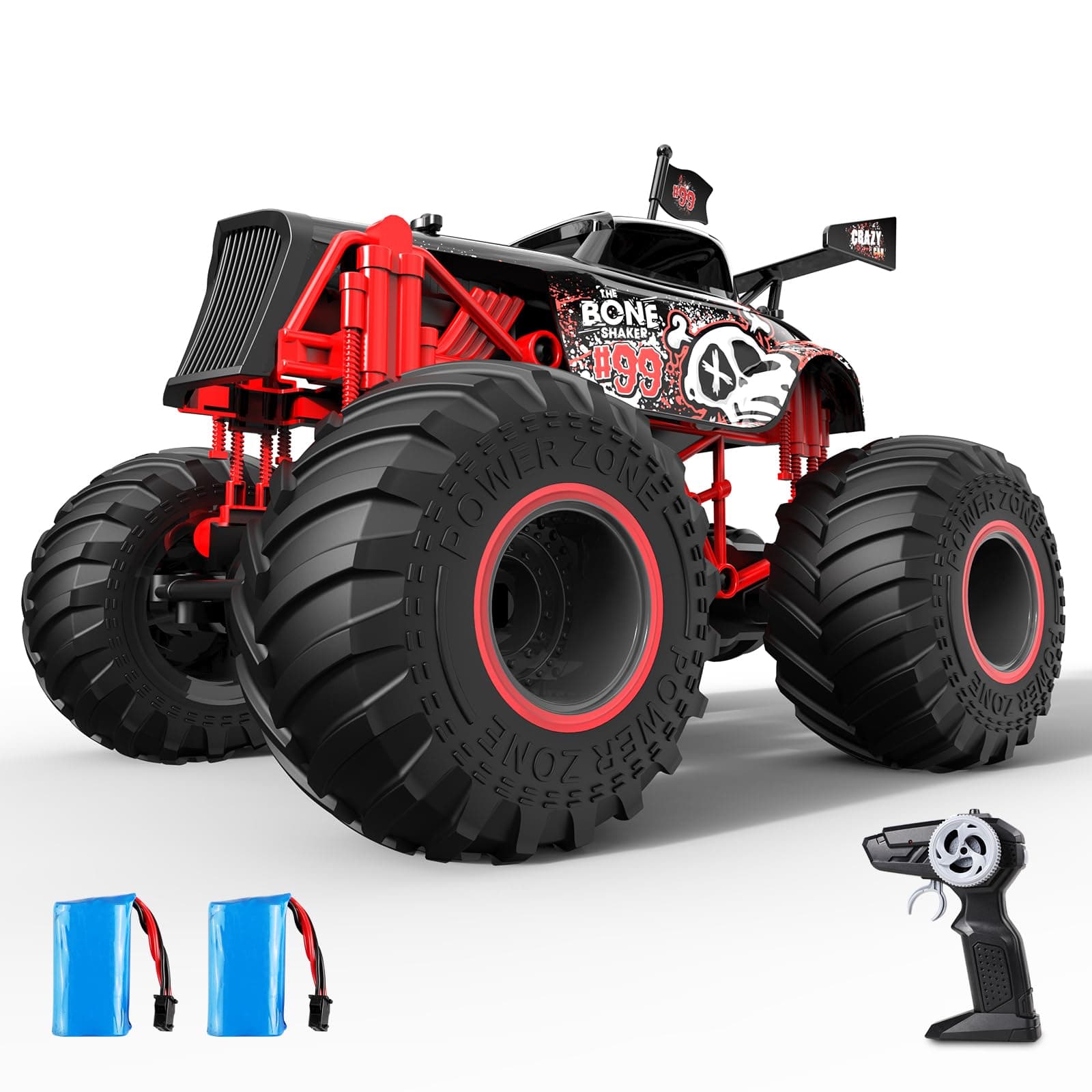 EYLM Remote Control Car for Kids 2.4Ghz 1:14 Remote Control Monster Truck 50+ mins 15 km/hGift for Kids (Bone 99)