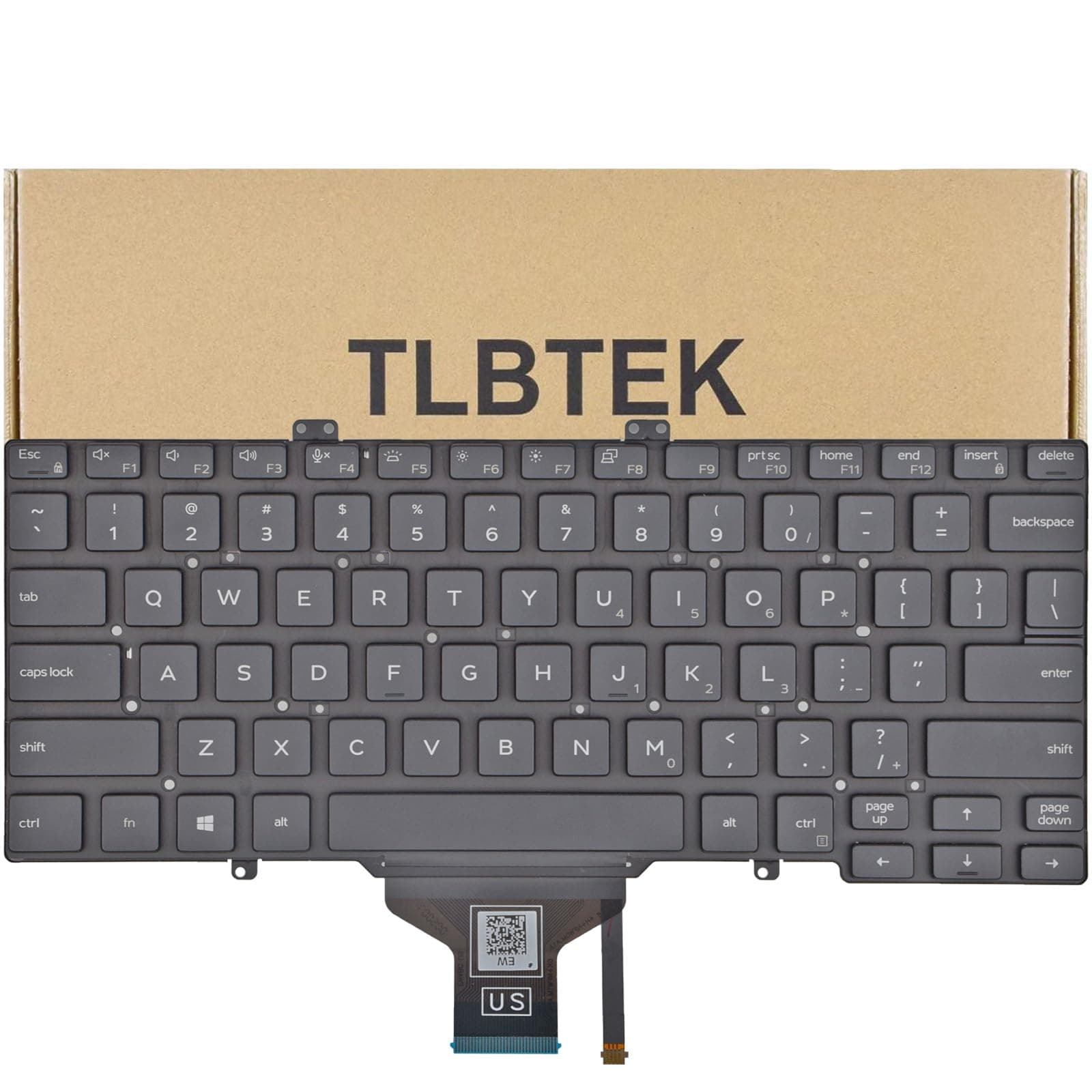 TLBTEK Backlight Keyboard Replacement Compatible with Dell Latitude 5400 5410 5411 5401 P98G 7400 E7400 7410 3400 Series Laptop 00K1C8 V141025AR1 RN86F 0RN86F