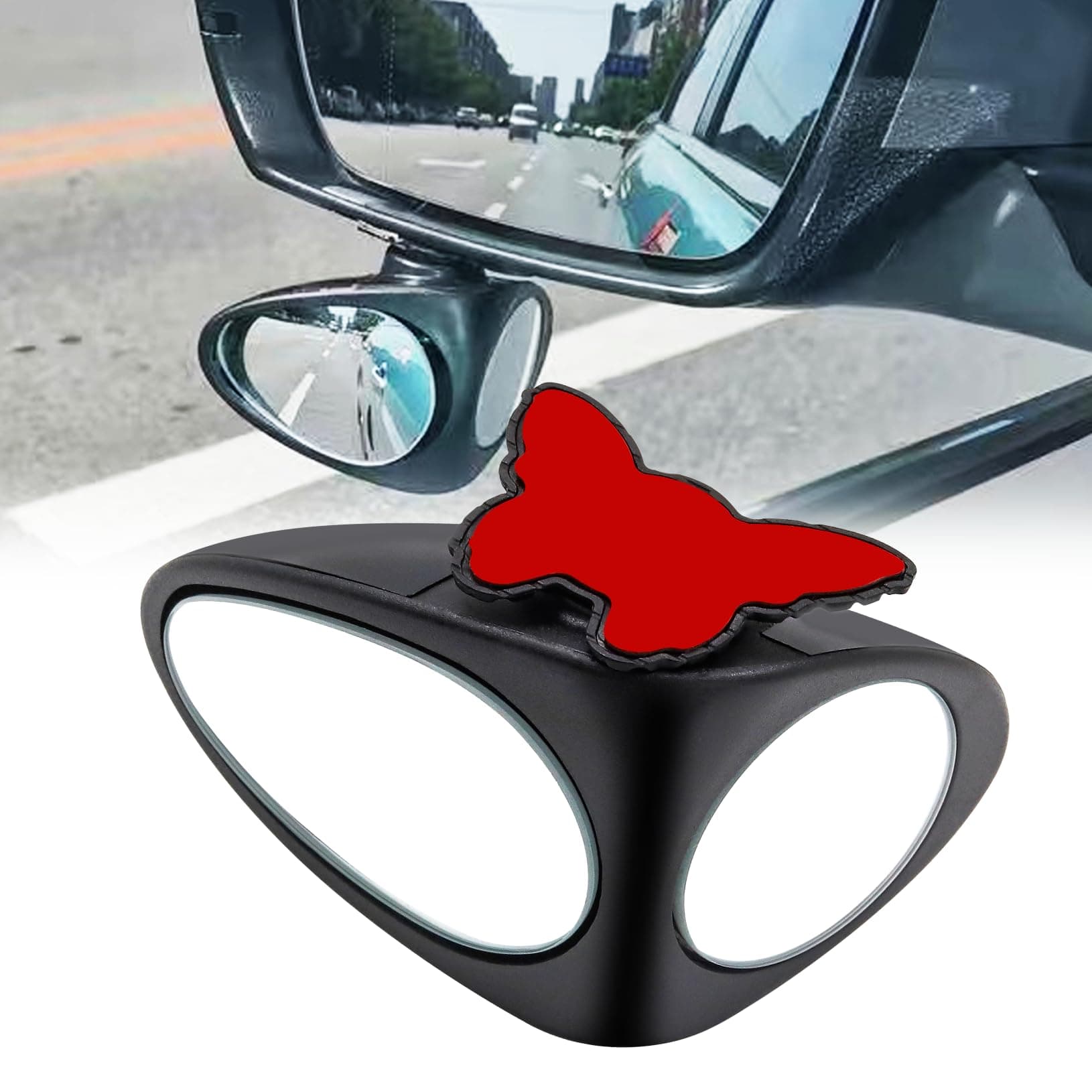 Car Blind Spot Mirrors, Rear View Mirror Adjustable 3 Angle Mirror Convex Car Auxiliary Rotation Rear Mirror fit for Car SUV (Left Side)