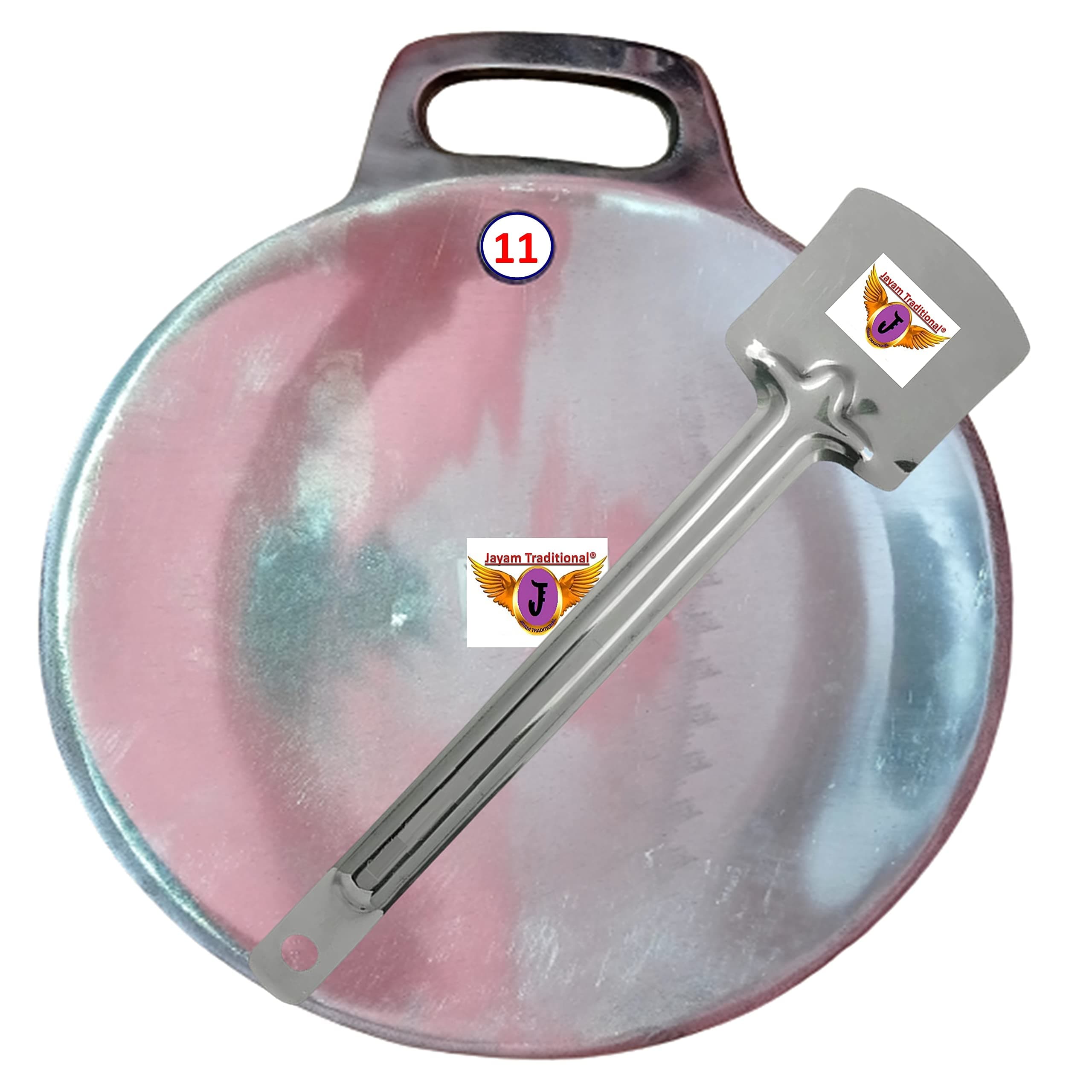 INDOLIUM/INDALIUM TAWA/Diameter 11" Medium With Turner,Silver