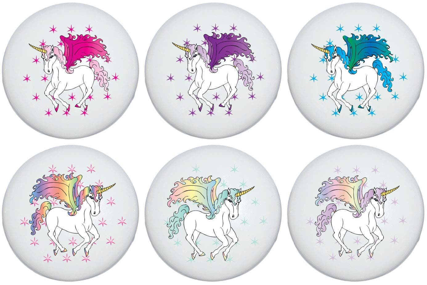 Presto Chango Decor Unicorn Drawer Pulls Horse Ceramic Cabinet Drawer Knobs/Set of 6