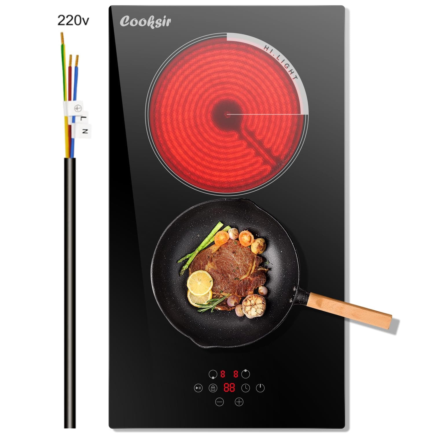 Electric Cooktop 12 Inch with Touch Control