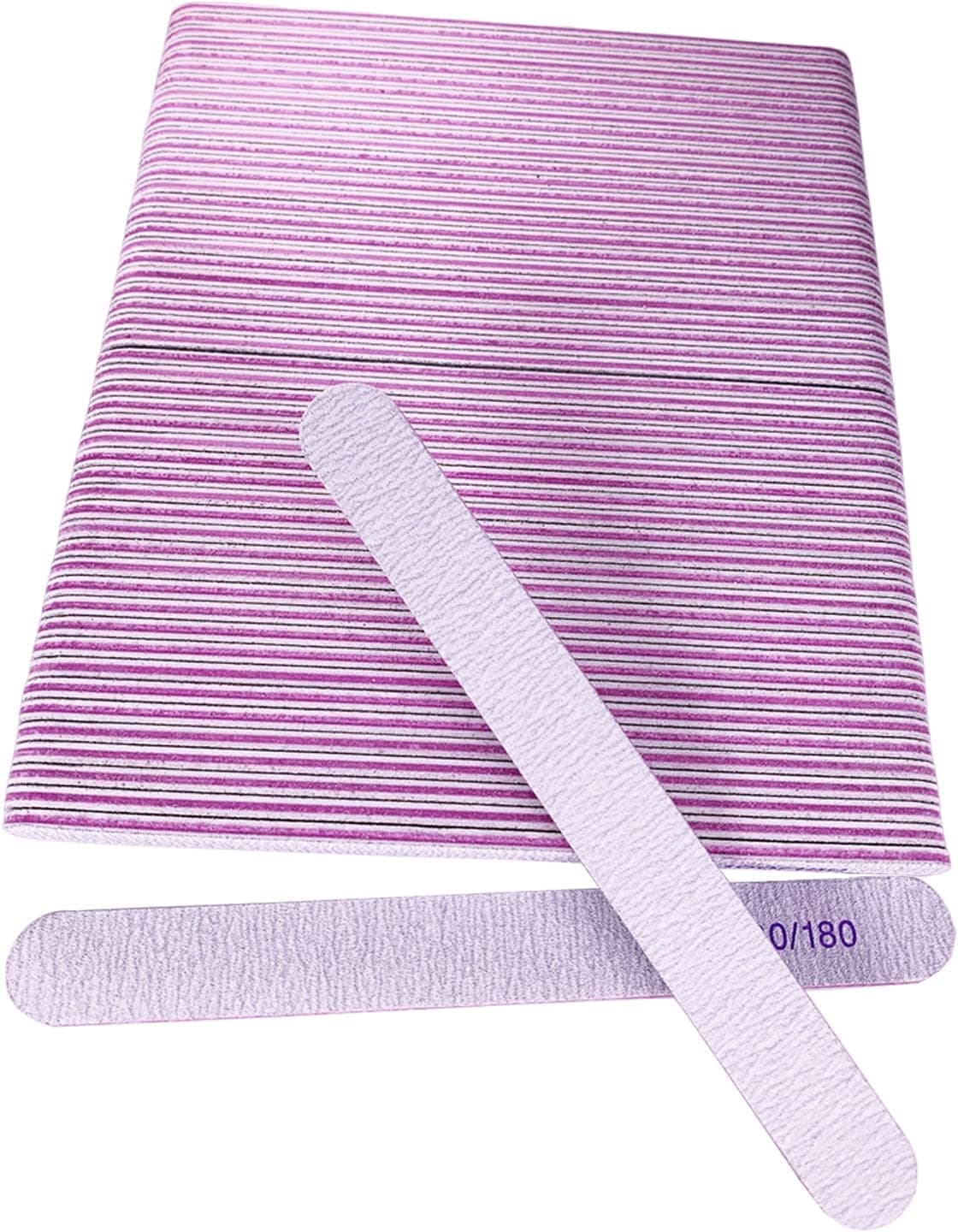 25 Pcs 100/180 Grit Nail Files
