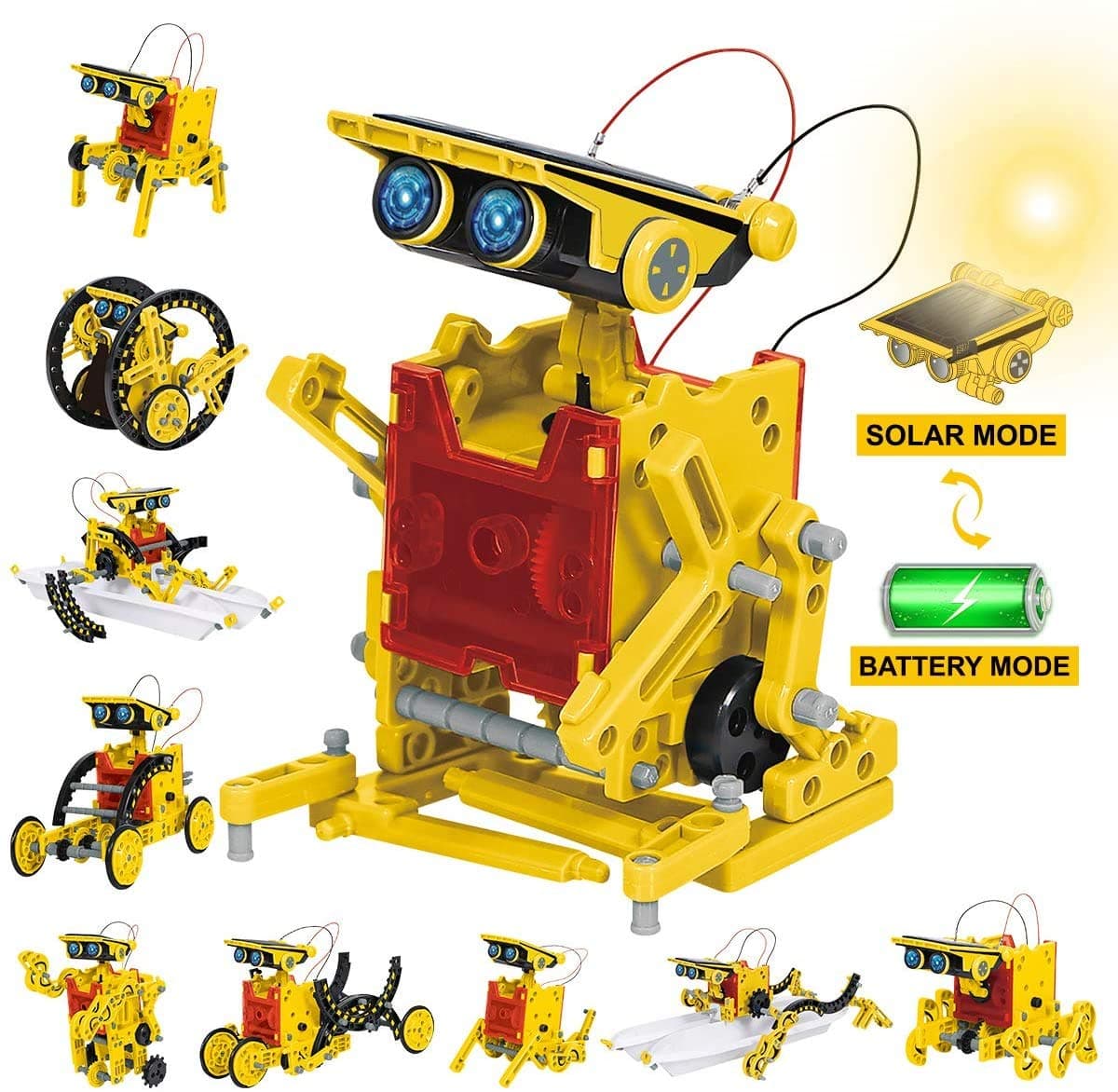 REMOKING Educational Solar Robot Kit,12 in 1 Science Experiment Kit,STEM DIY Building Engineering Construction Toy Set,Best Toy Gifts for 8-12 Year Old Kids,Boys,Girls,Solar and Battery Power