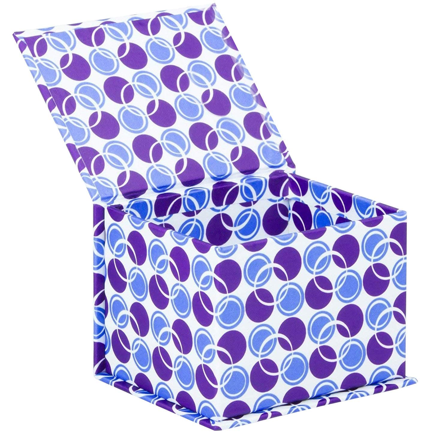 Designer Magnetic Closure Gift Box 4 x 3.5 x 3, Pack of 3 - Bright, Colorful Fabric Covered Fiberboard Box is Extra Sturdy with Strong Magnet Closer. Perfect for Gifts, Crafts, or Desktop Storage.