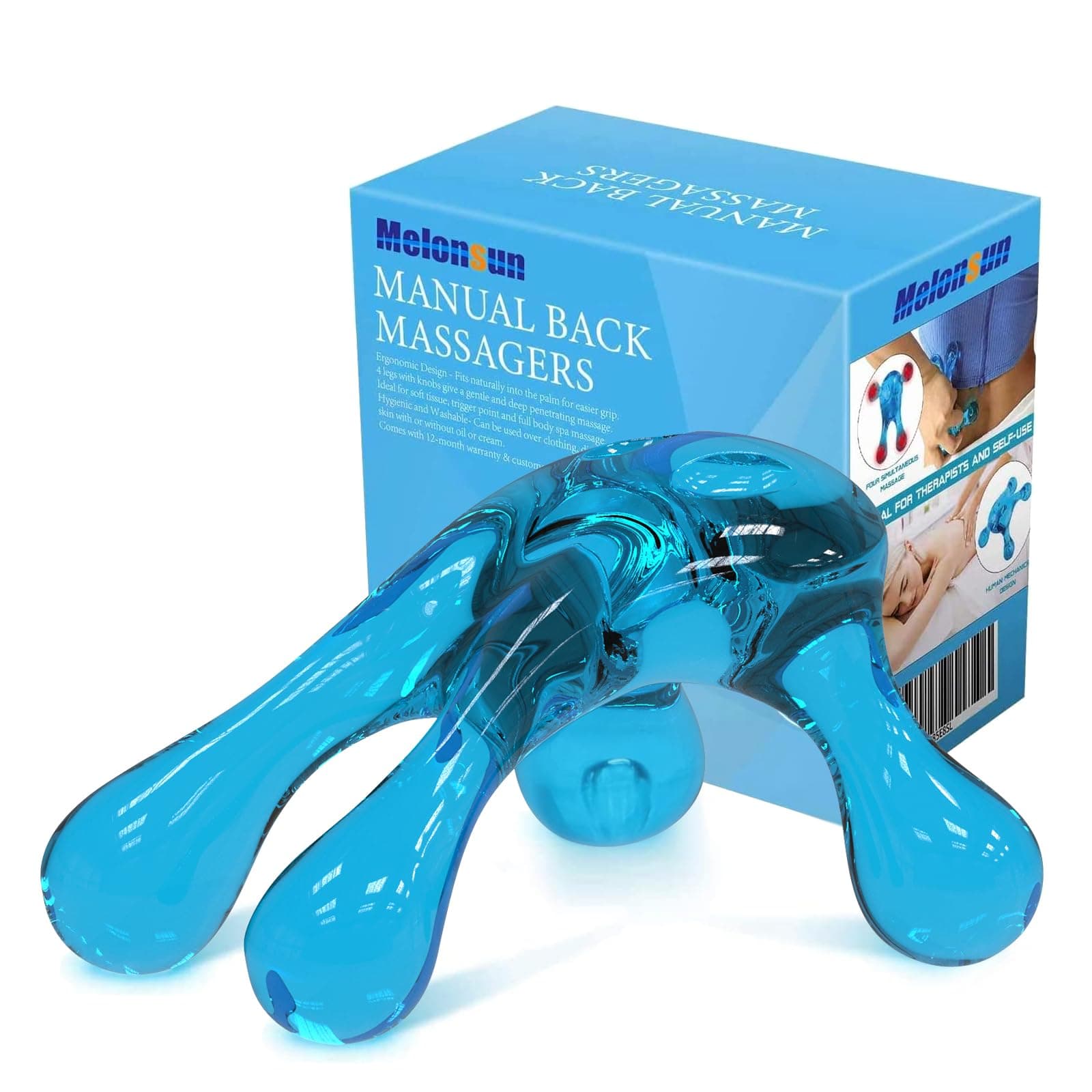 Palm Massage Tool - Easier Grip Four-Point Massage Tool, Handheld Trigger Point Deep Tissue Massage Tool for Neck & Back, Full-Body Massage Knob Tool for Pain Relief