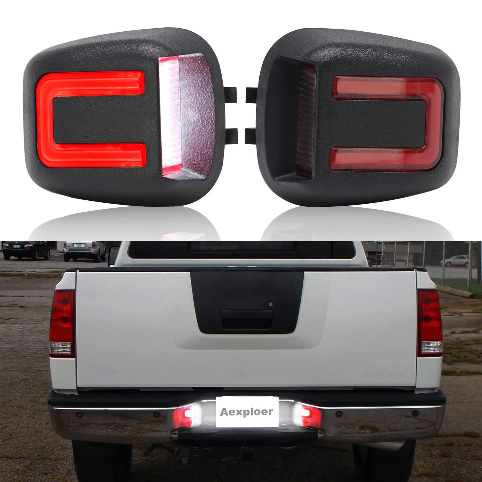 LED License Plate Lights Tag Lights Compatible with Frontier 2007-2019,for Titan/Xterra 2007-2015,for Armada 2008-2015,for Equator 2009-2012 18 SMD 6500K White Red LED Tag Lights