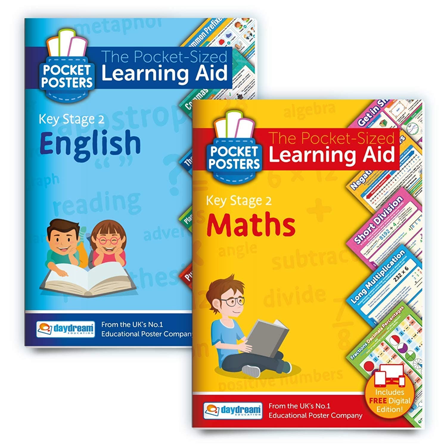 KS2 Maths & English Study Pack | Pocket Posters: The Pocket-Sized Revision Guides | KS2 Specification | FREE digital editions with over 1,600 assessment questions! - Cover May Vary