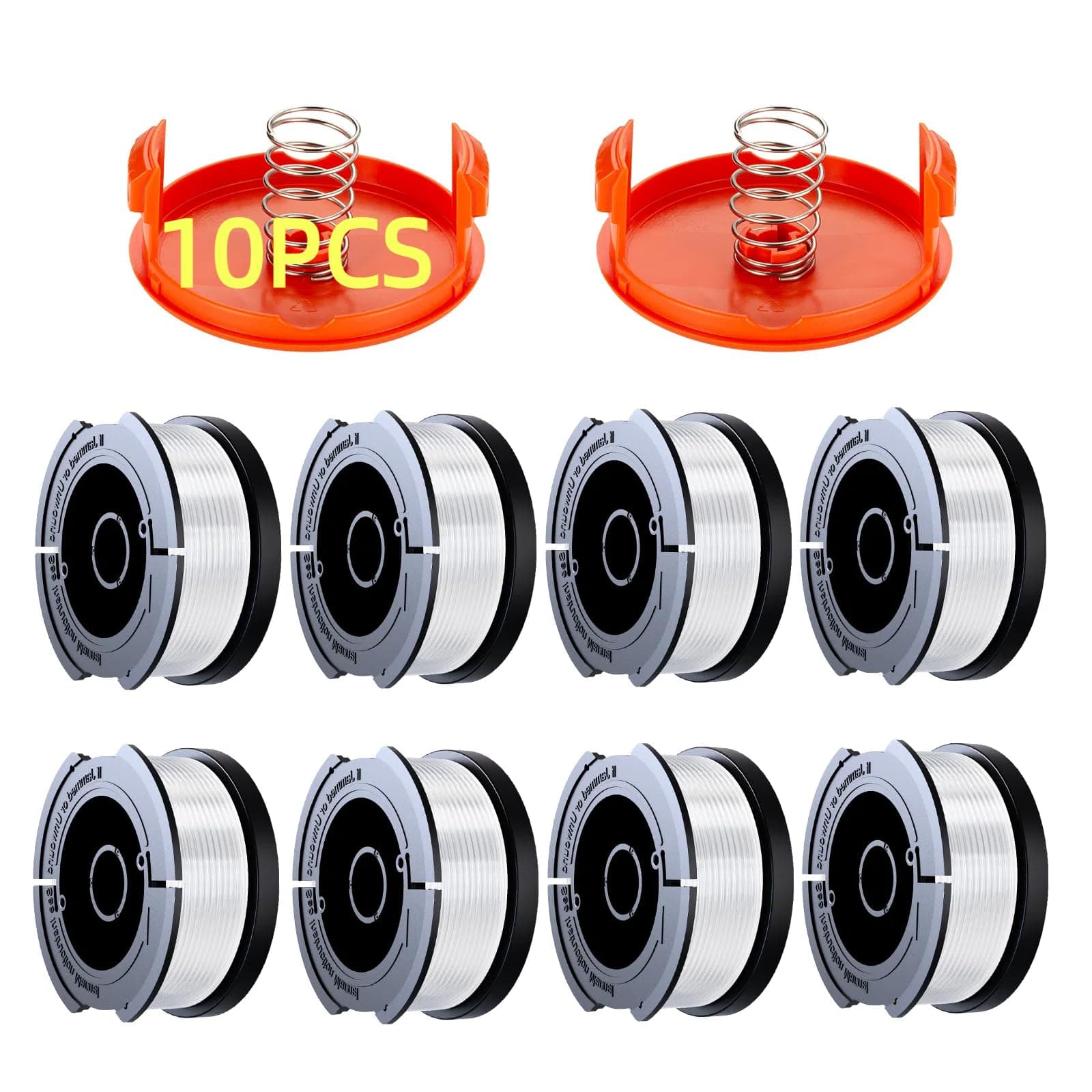 Eventronic String Trimmer Replacement Spool, 240ft 0.065" Autofeed Replacement Spools - Compatible with Black+Decker String Trimmers(8-Line Spool + 1 Cap+1 Spring)