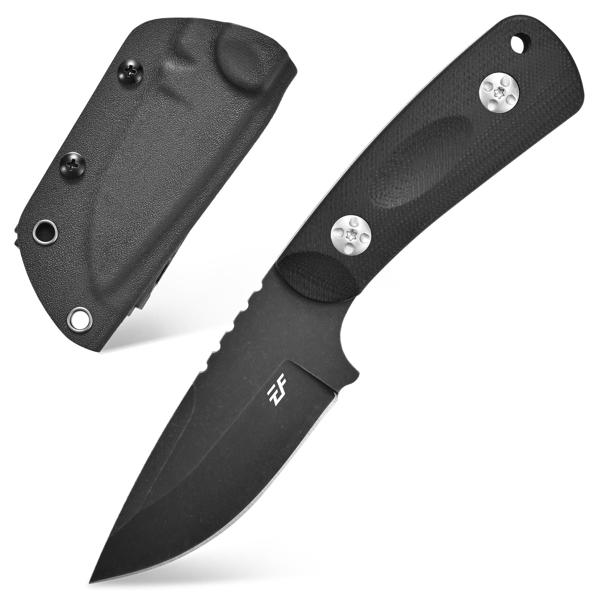 EF121 EDC Fixed Blade Knife D2 Blade Steel G10 Handle with Kydex Sheaths for Outdoor Activities Camping