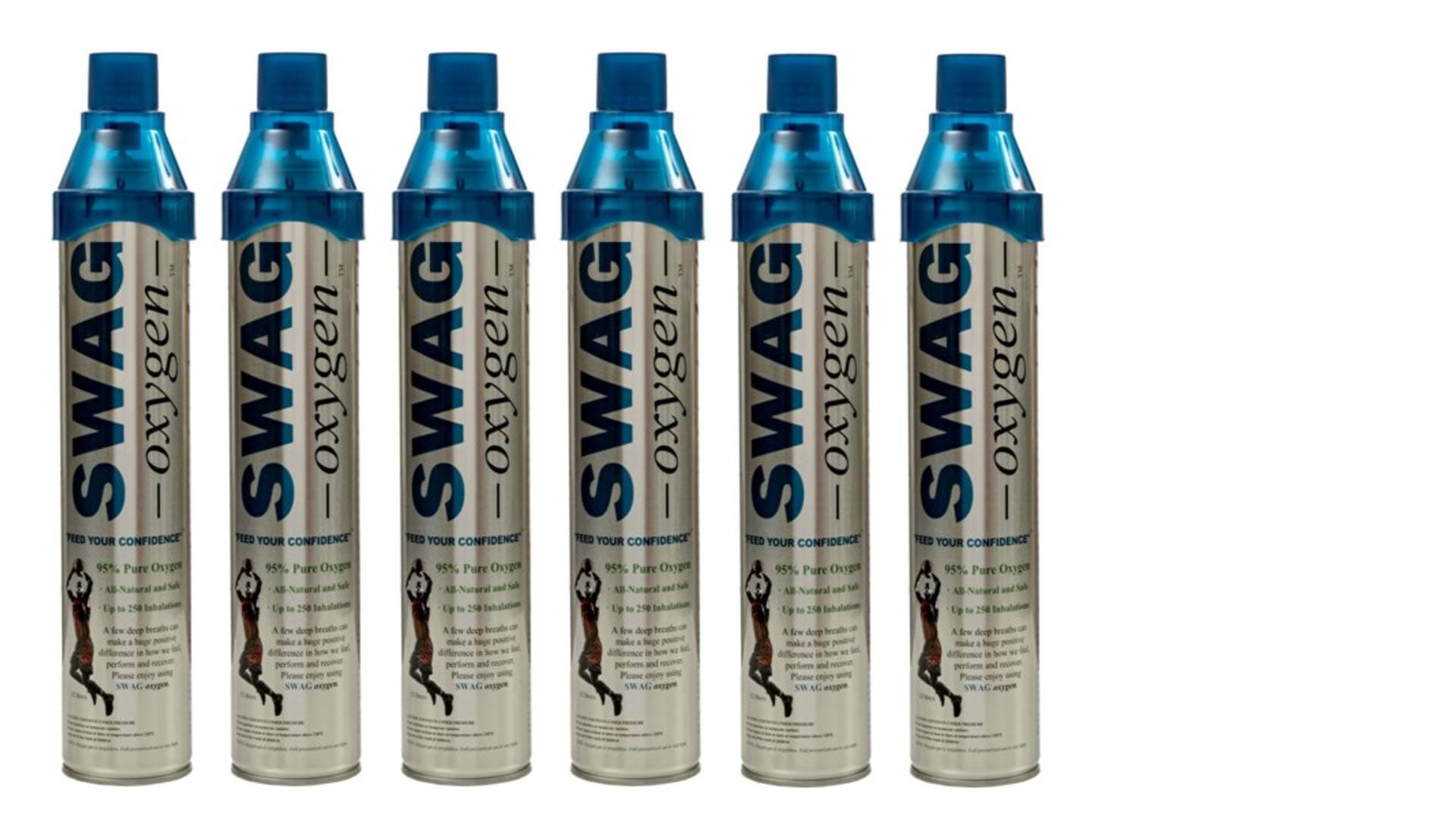 6 Pack 100% Pure Oxygen Cans for everyday use with 220+ Inhalations. #1 Oxygen Product in US. Easy to fit in a Purse or Gym bag. Easy to use. 100% Natural & organic. For Sports, Energy, Performance
