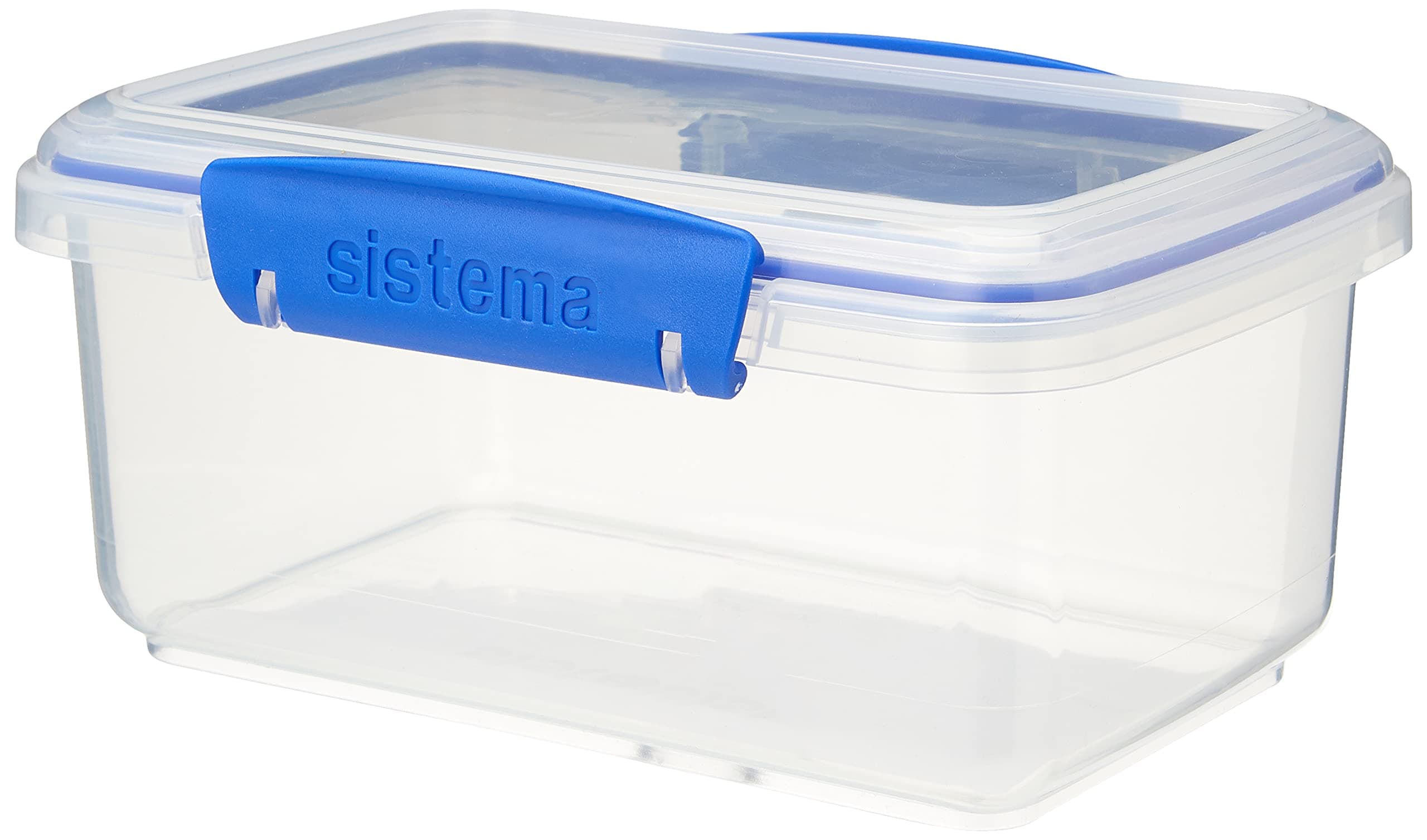 Sistema KLIP IT Rectangular Collection Food Storage Container, 33.8 oz./1 L, Clear/Blue