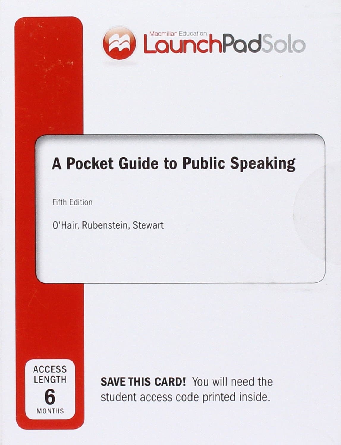 Launchpad Solo for a Pocket Guide to Public Speaking, Six Month Access