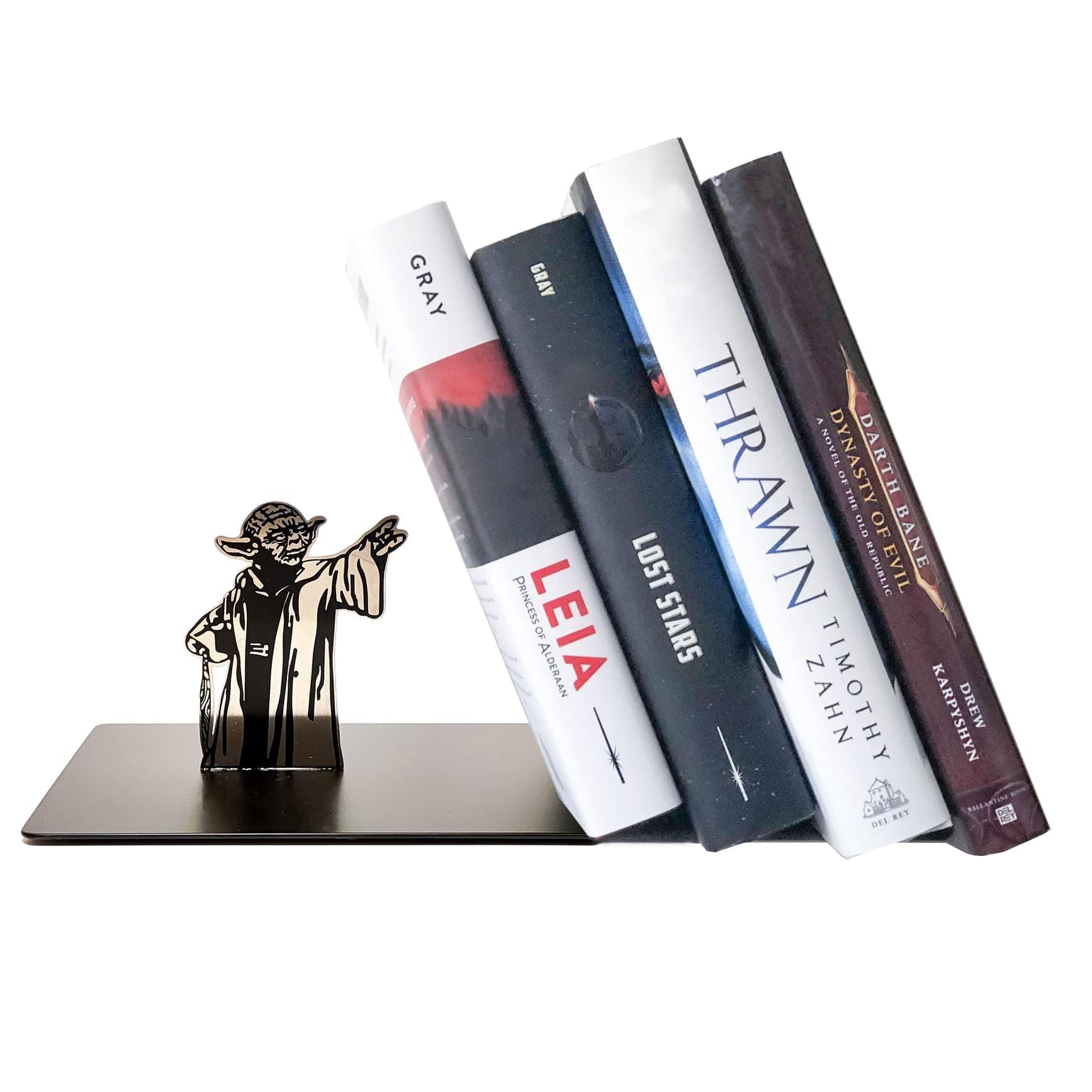 Master Yoda Force Metal Bookend, Double-Sided Printing Yoda Pattern, Creative Gift for Star War Lovers