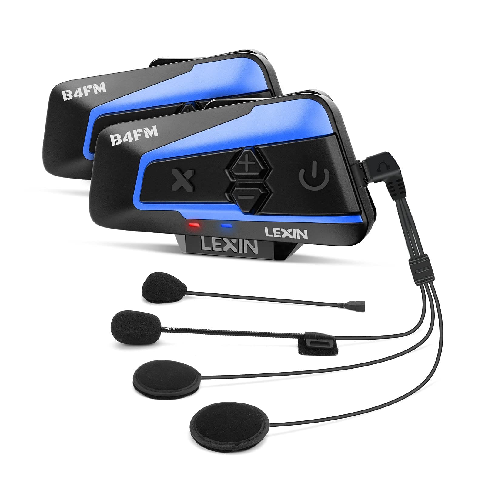 LEXIN B4FM Motorcycle Intercom, Helmet Bluetooth Headset With Hi-Fi Stereo Sound Quality, DSP Noise Reduction, Universal Pairing, Waterproof, Up to 8 Riders(2 Packs)