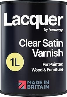 Clear Satin Lacquer 1L | Multi-Surface Sealer to Varnish Wood & Furniture, Interior & Exterior | Waterproof, Weatherproof, Fast-Drying Clear Varnish | Protective Durable Satin Finish Top Coat