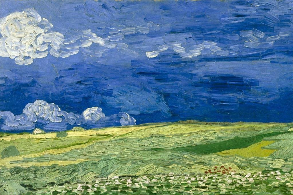 Vincent Van Gogh Wheatfield Under Thunderclouds Van Gogh Wall Art Impressionist Painting Style Nature Spring Flower Wall Decor Landscape Field Forest Poster Cool Wall Art Print Poster 36x24