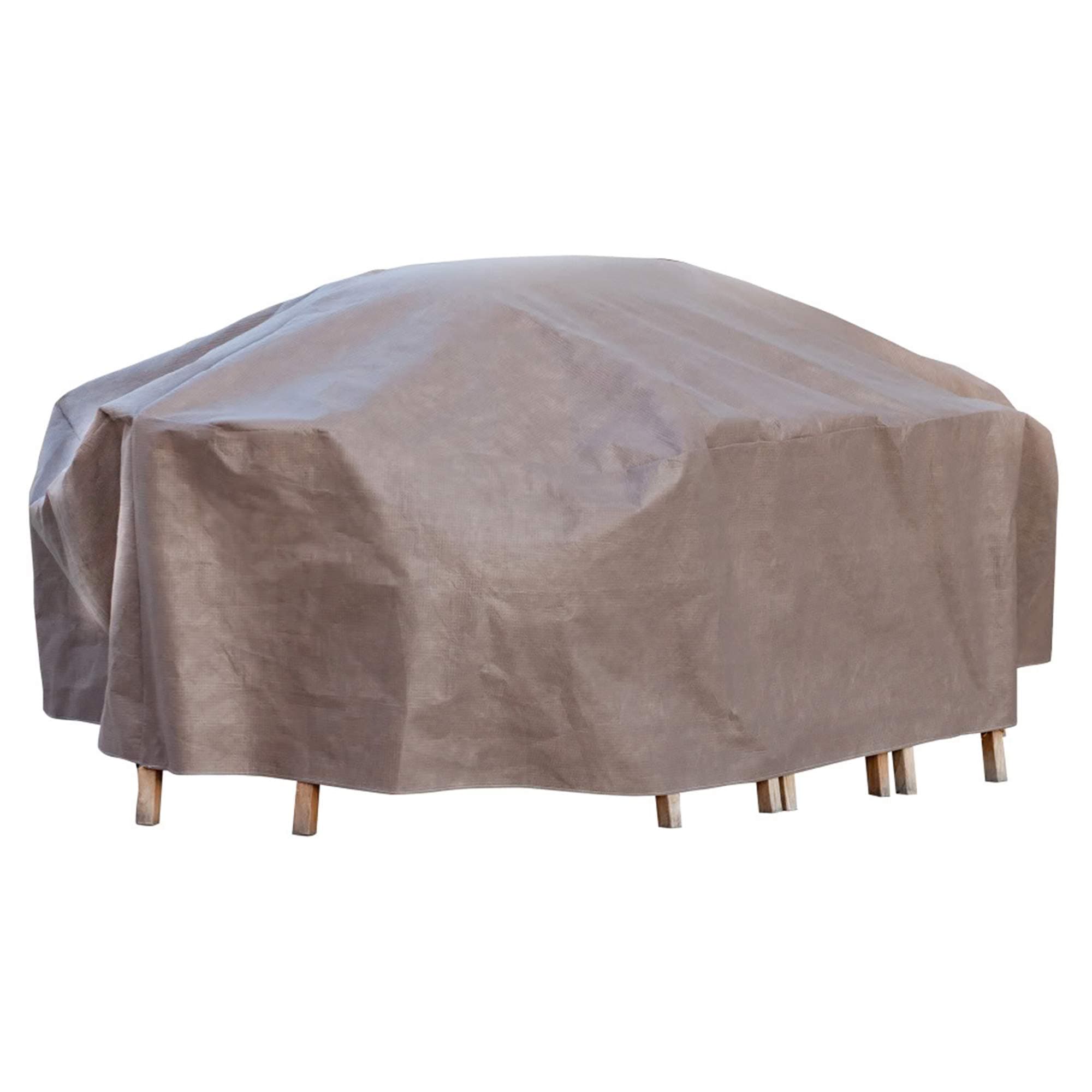 Duck Covers Elite Rectangle / Oval Patio Table & Chair Set Cover with Inflatable Airbag to Prevent Pooling, 96-Inch