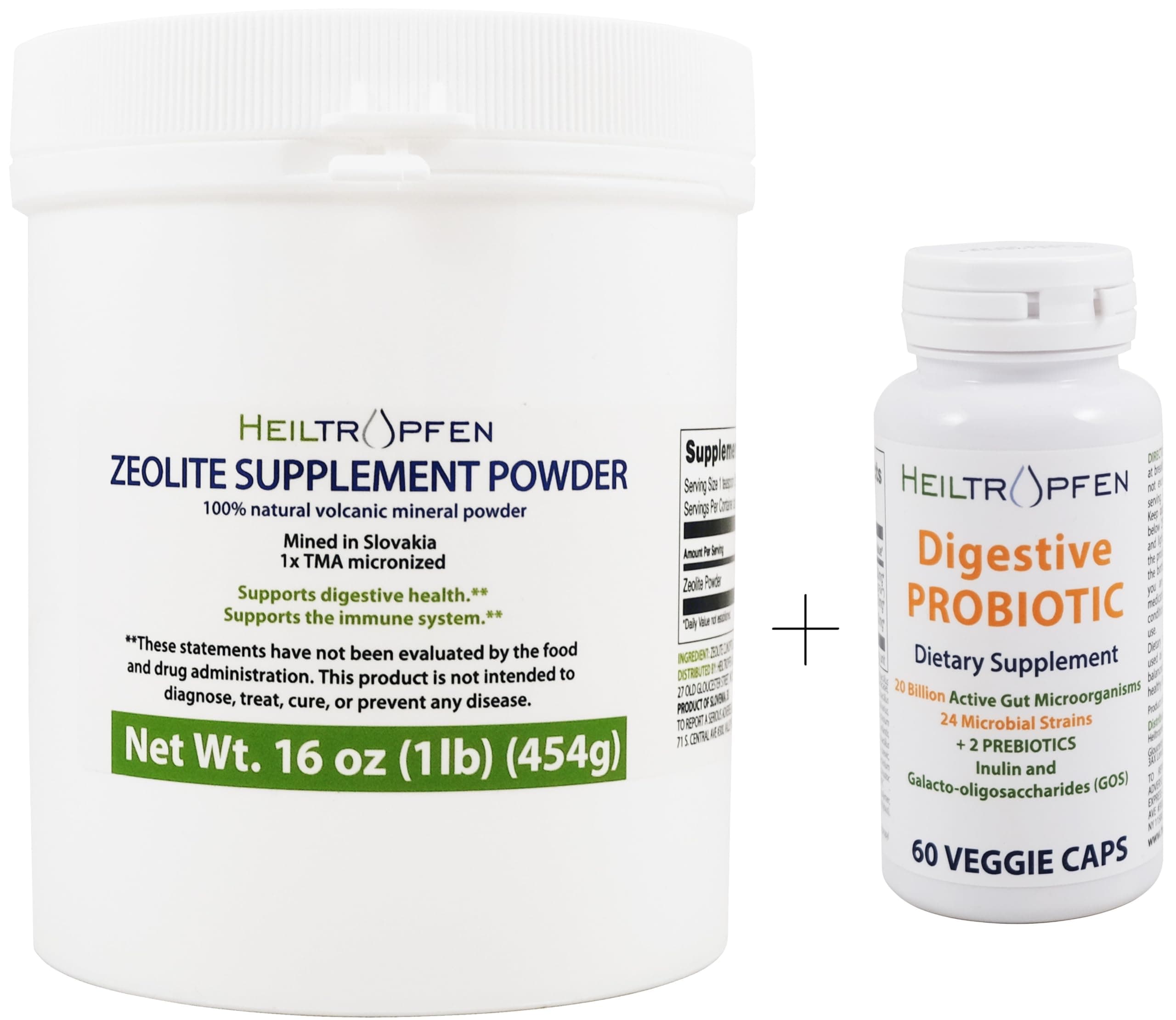 Bundle/Set | Zeolite Powder 1 Pound Activated + Digestive Probiotic/Prebiotic