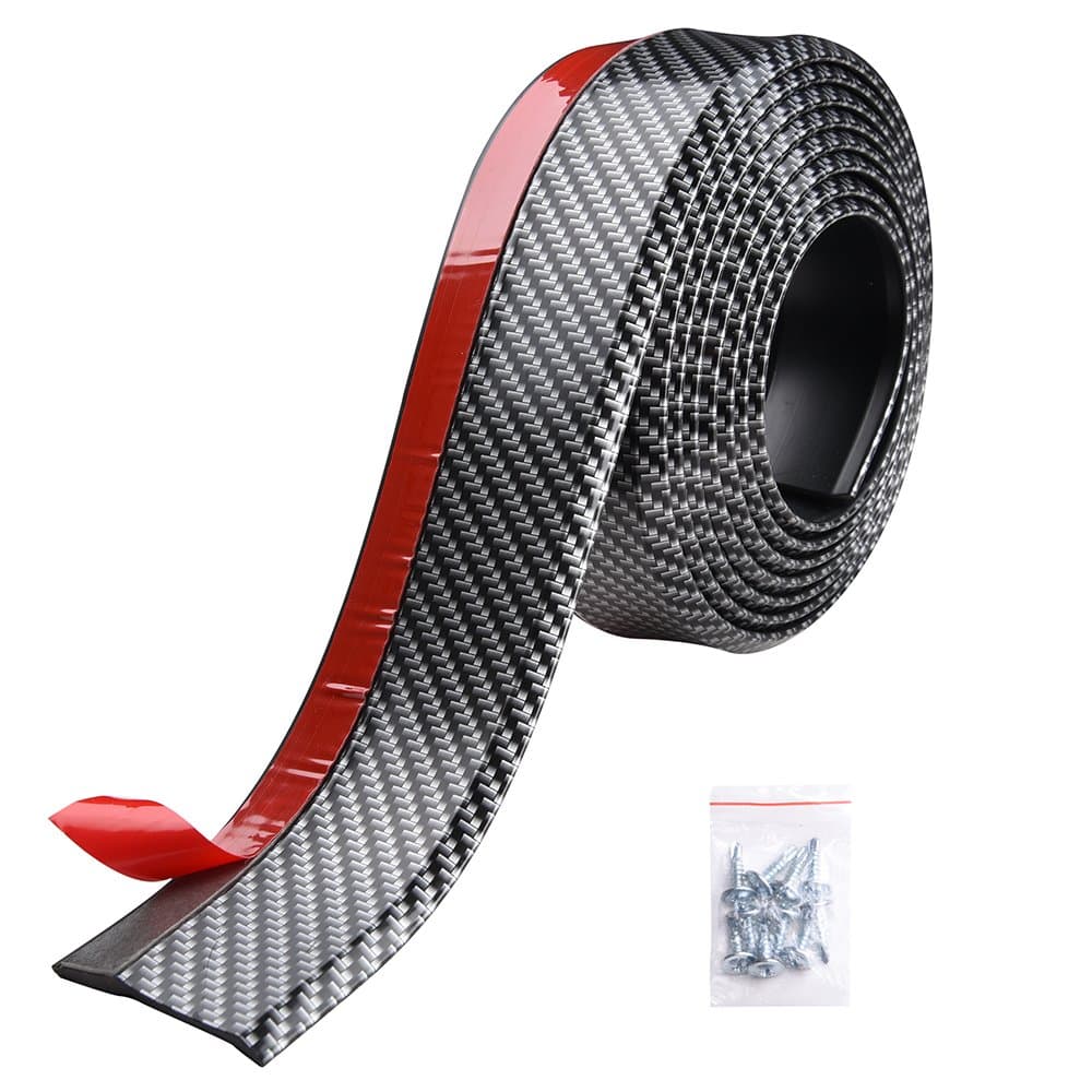 Yescom 8.2ft/250cm Universal Carbon Fiber Front Bumper Lip Strip Splitter Spoiler Side Skirt Sticker for Car Truck