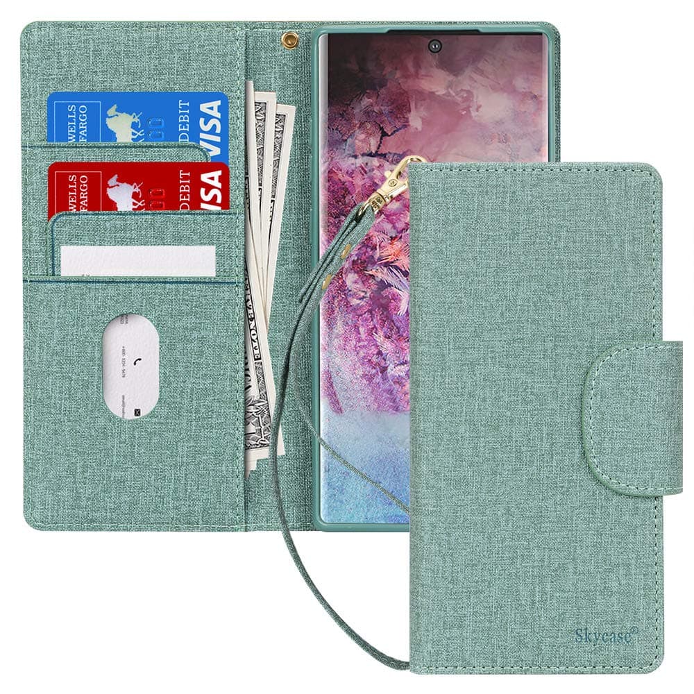 Skycase Case Designed for Galaxy S22 Case 6.2", [2 in 1] Magnetic Detachable Flip Folio Wallet Case with Card Slots and Kickstand Function for Samsung Galaxy S22 6.2" 2022,Green