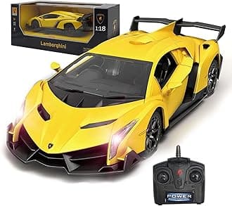 Remote Control Car RC Cars Racing Car 1:18 Licensed Toy RC Car Compatible with Lamborghini Model Vehicle for Boys 6,7,8 Years Old, Yellow