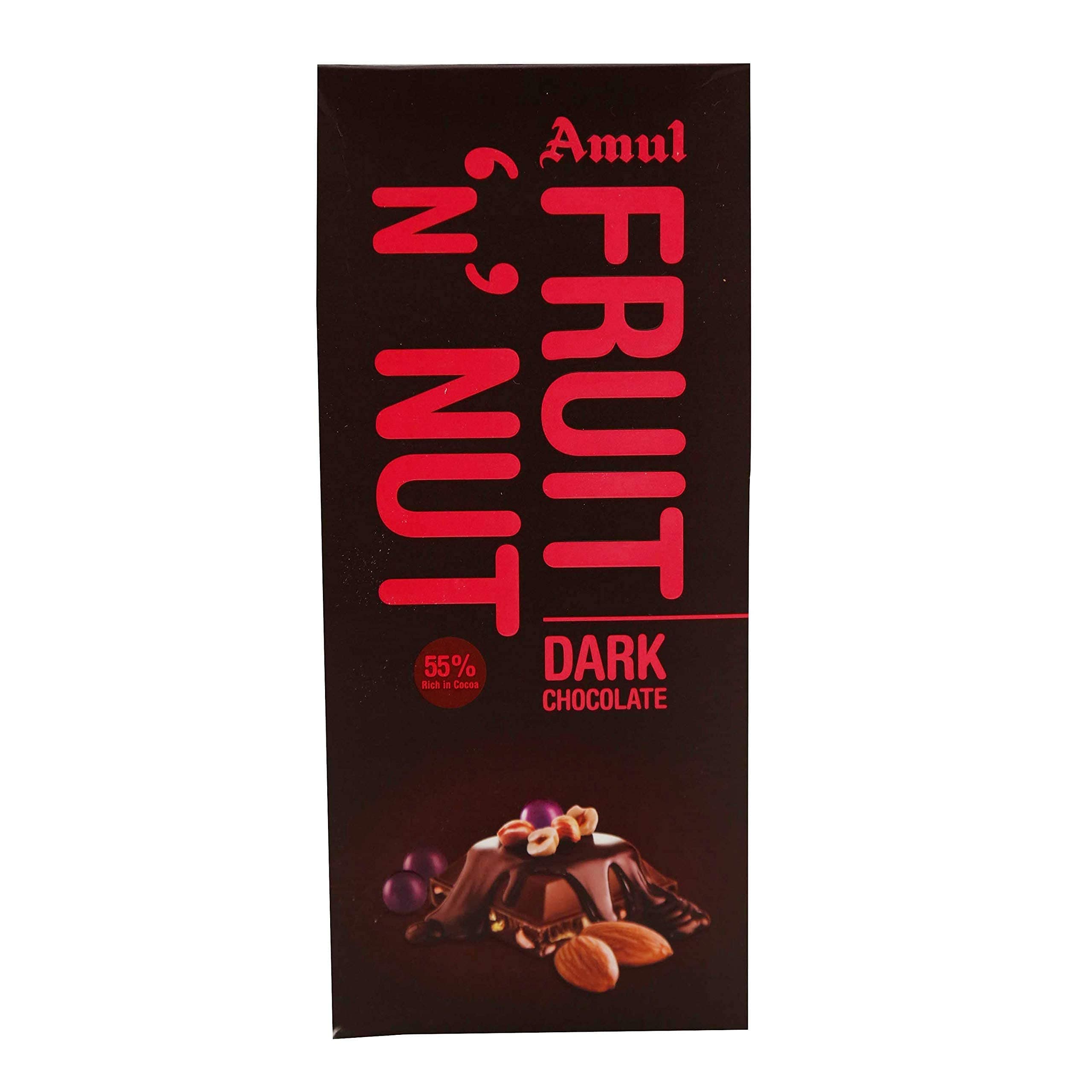 Amul Dark Chocolate Bar Fruit N Nut, 150 Gm