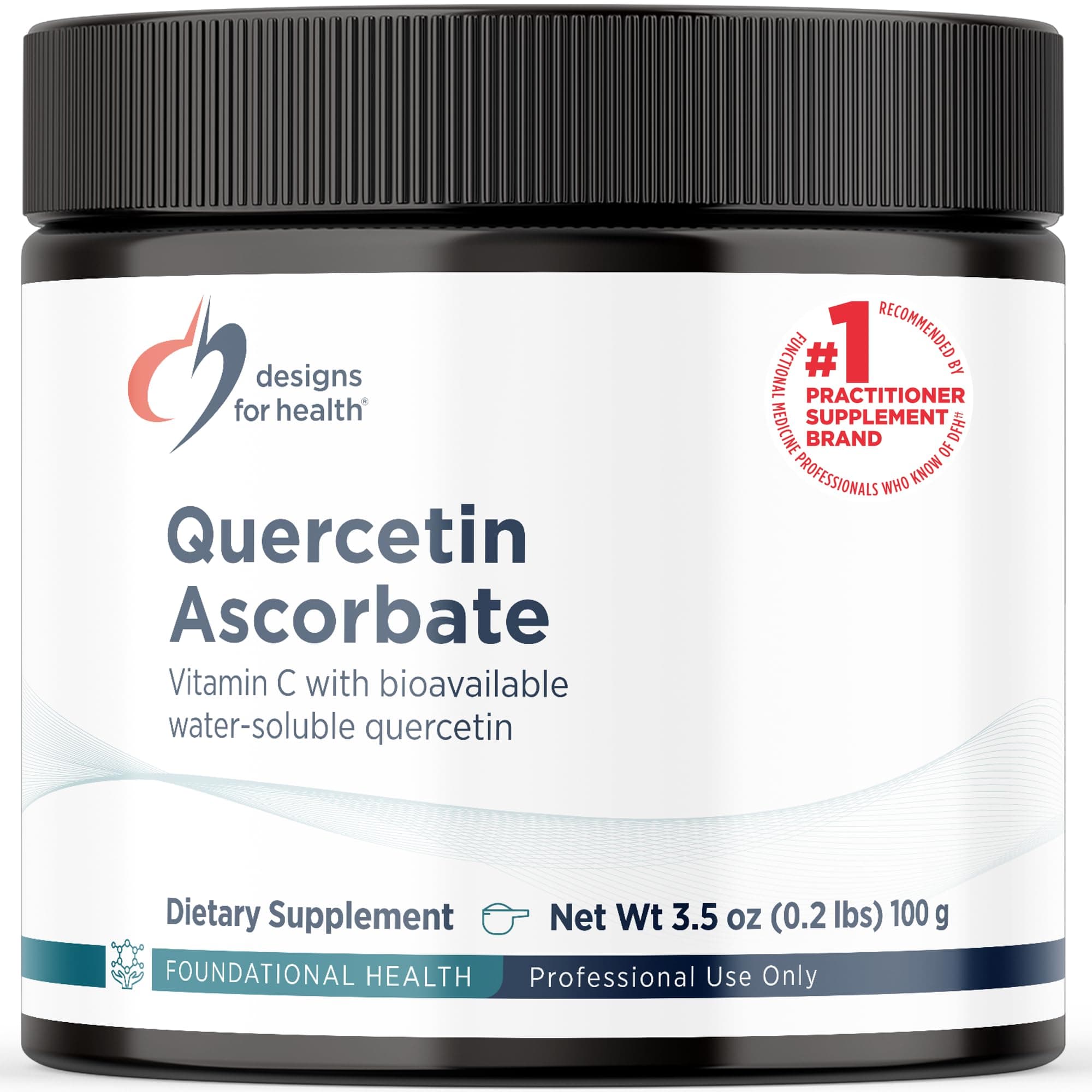 Designs for Health Quercetin-Ascorbate Powder - 240mg QuerceSOL™ Supplement - Vitamin C to Help Support Normal Histamine Response - Easy Drink Add-in, Vegan (77 Servings / 100g)