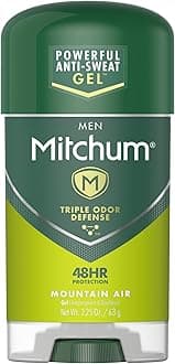 Mitchum Antiperspirant Deodorant Stick for Men, Triple Odor Defense Gel, 48 Hr Protection, Dermatologist Tested, Mountain Air, 2.25 oz (3202-00)