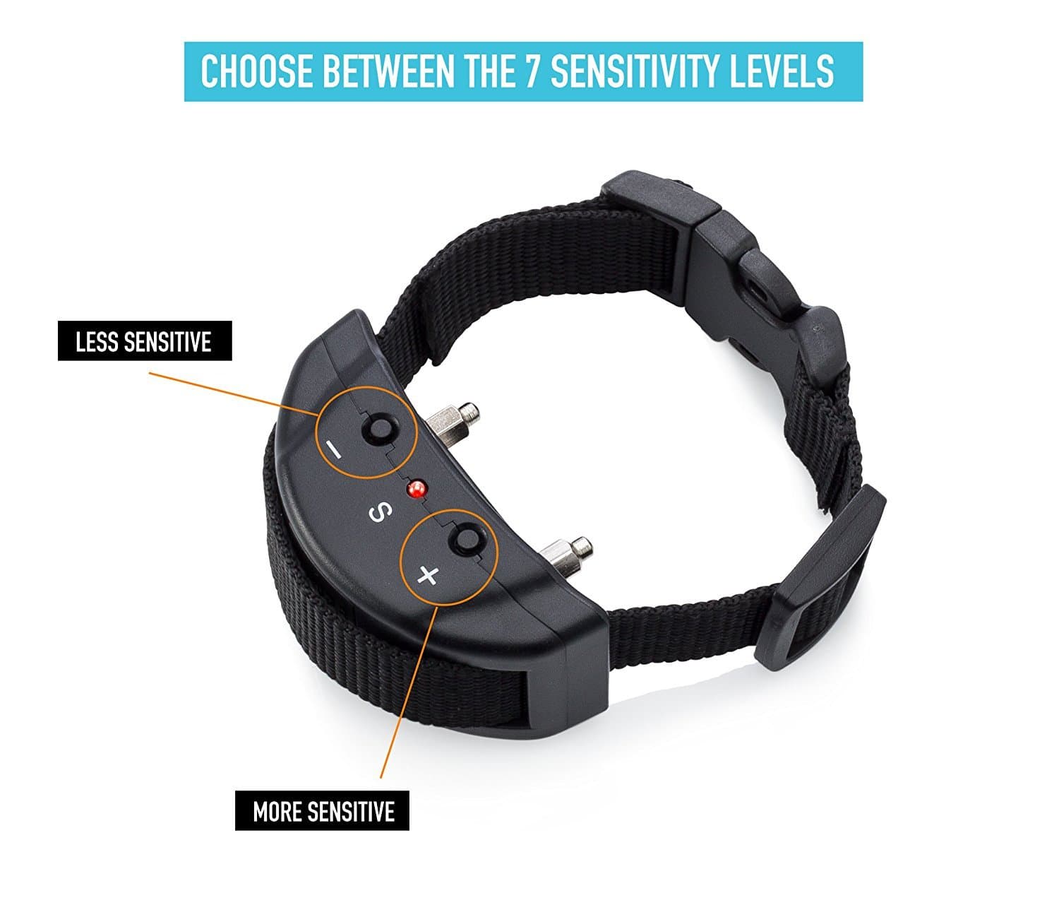 No Bark Dog Collar (2019 Version) for 15-120 lbs, Electric Anti Bark Collar with 7 Adjustable Sensitivity Levels, No Harm for Small Medium and Large Dogs