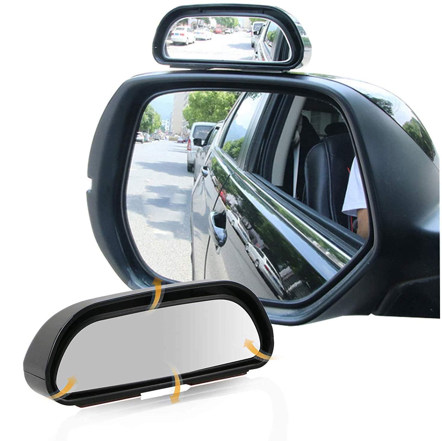 2 Pack Blind Car Spot Mirror, Universal Blind Spot Snap Way Rear View Mirror Right & Left 360 Degree Adjustable Wide Angle Side Rear Mirrors