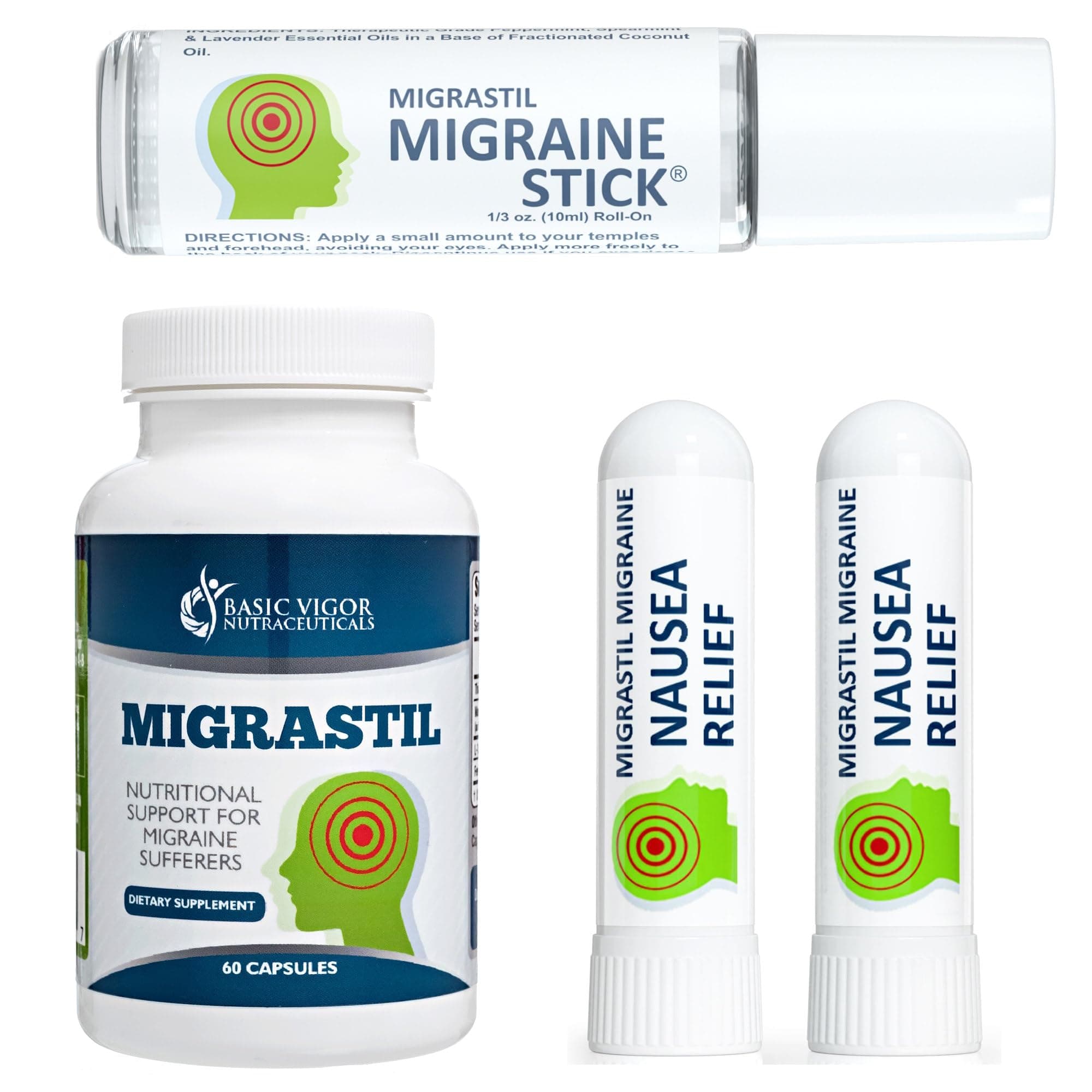 Basic Vigor Migrastil Migraine Relief Kit, with Migraine Stick