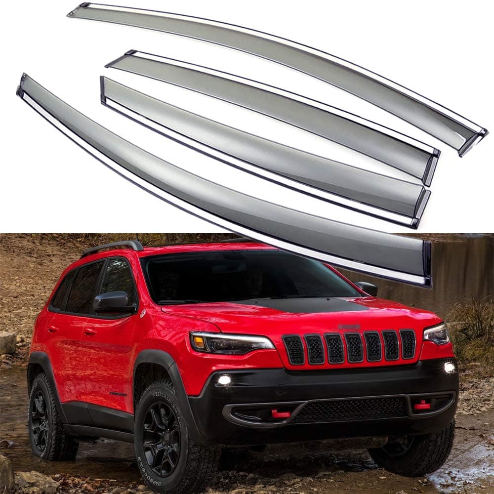 SPEEDLONG Car Window Visor Vent Shade Deflector Sun/Rain Guards Compatible with Jeep Cherokee 2019 2020