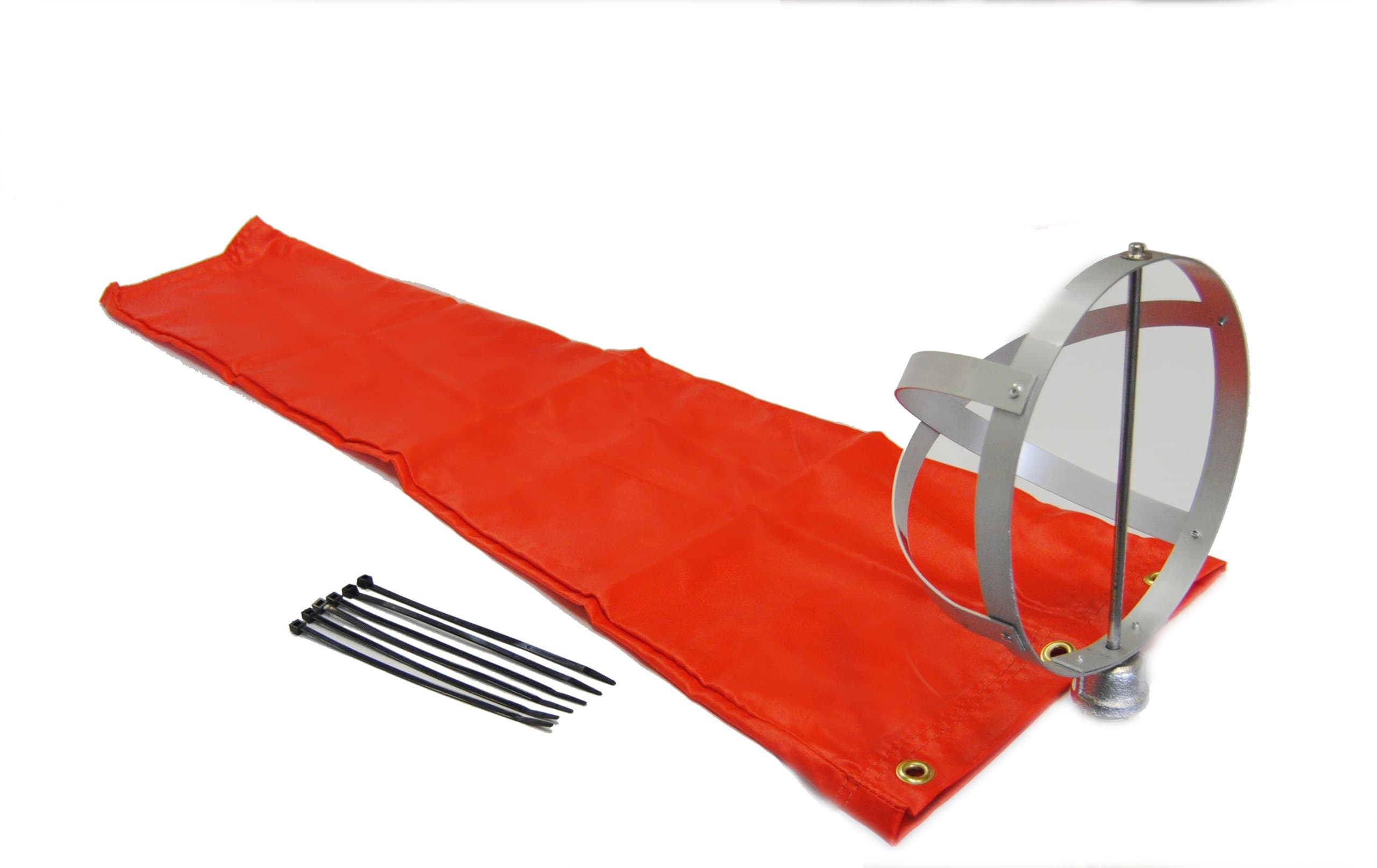 8" X 36" Orange Windsock and 8" Aluminum Frame Combo USA Made