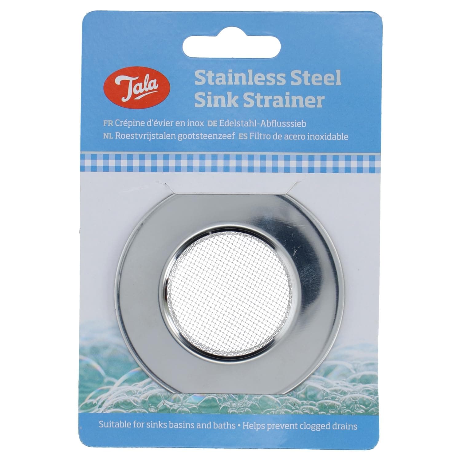 Tala Stainless Steel Mini Sink Strainer, Silver Drain Protector for Sinks, Basins & Baths, Prevents Clogged Drains, Durable & Dishwasher Safe, Rust-Resistant