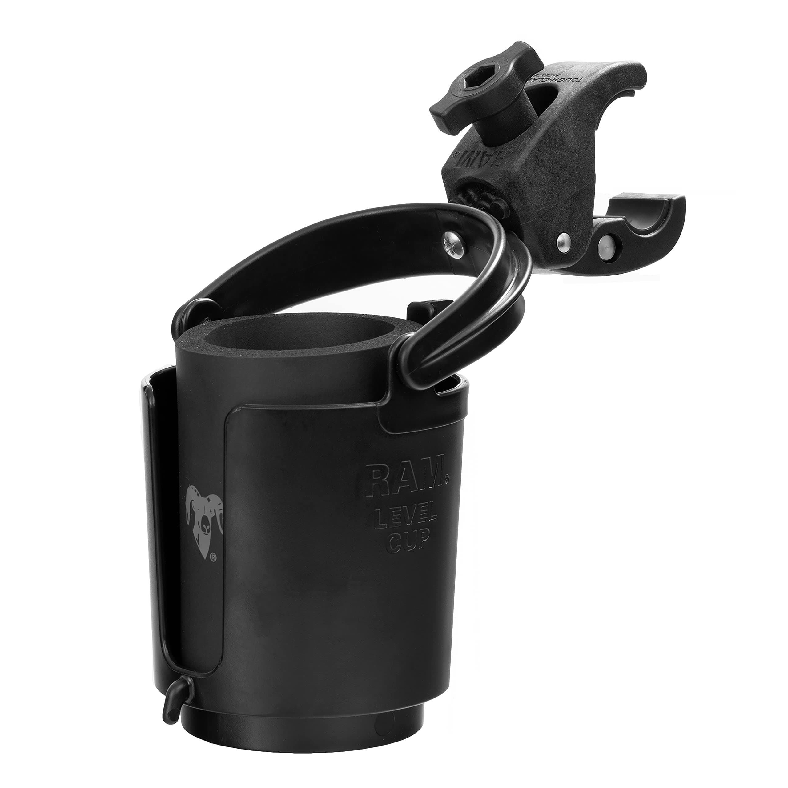 RAM Mounts (RAM-B-132-400U) RAM MOUNTS Level Cup 16oz Drink Holder with RAM Tough-Claw Mount RAM-B-132-400U for Motorcycle, ATV/UTV, Bike