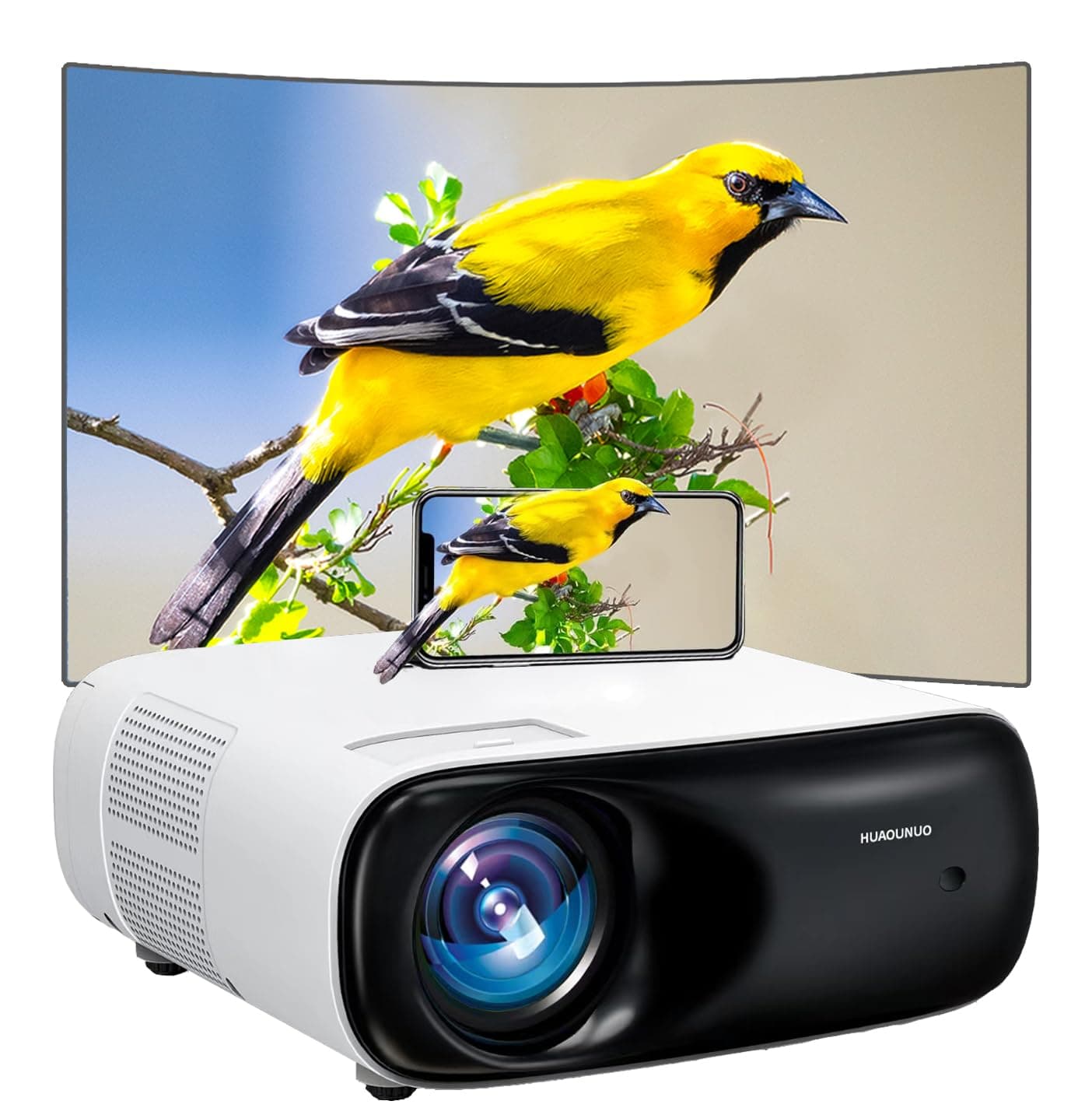 ABOOLON 4K Projector with Wifi 6 and Bluetooth, P6 1000 ASIN Outdoor Movie Projector with 500"Display,6D Keystone Correction,50%Zoom,PPT,Native 1080P Projector 4K Compatible TV Stick,iOS,Android,Win