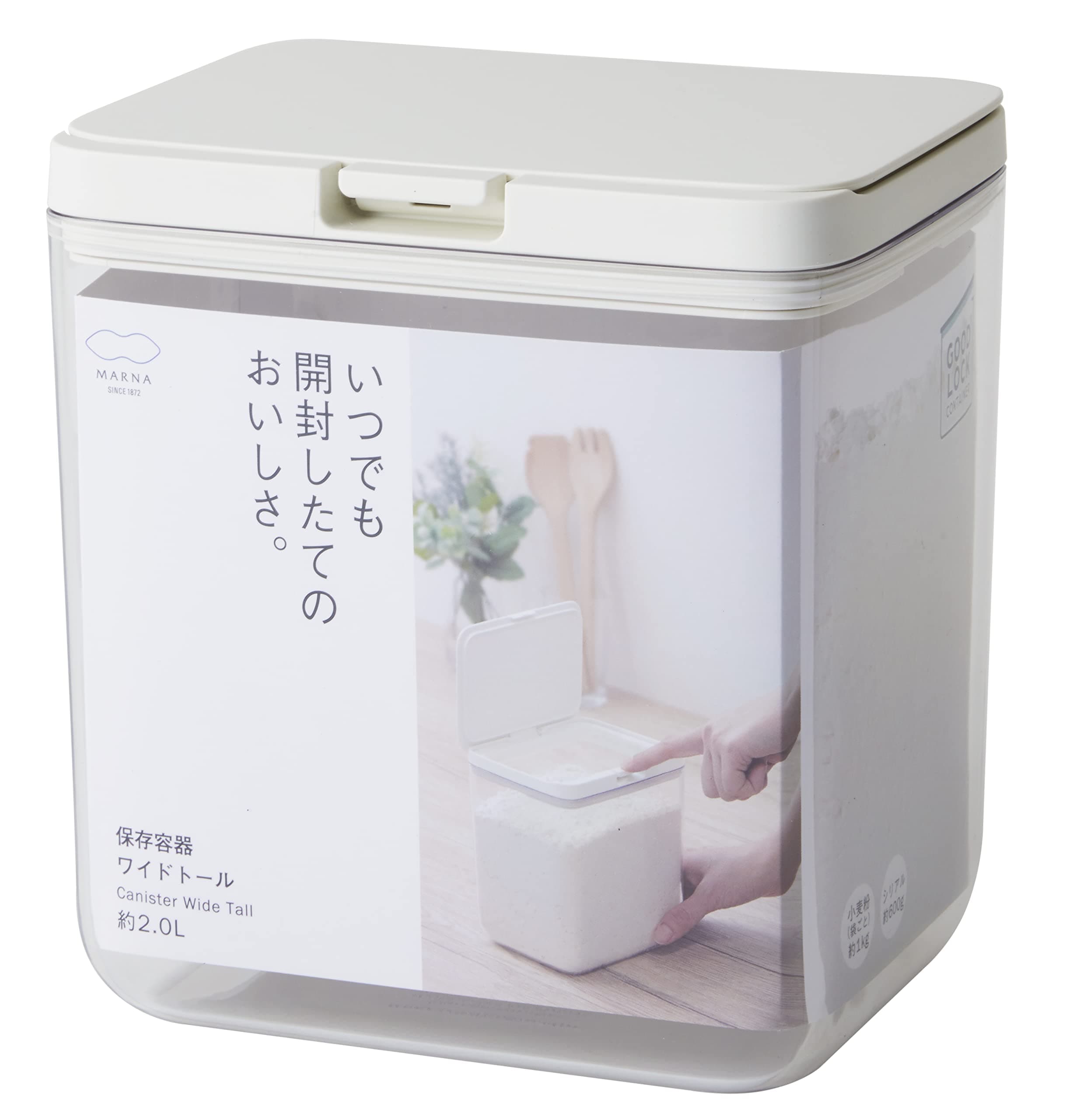 K761W Storage Container, Wide Tall / White, Kitchen Storage, Plastic (Ingredients, Condiments, Moisture Resistant), Good Lock Container