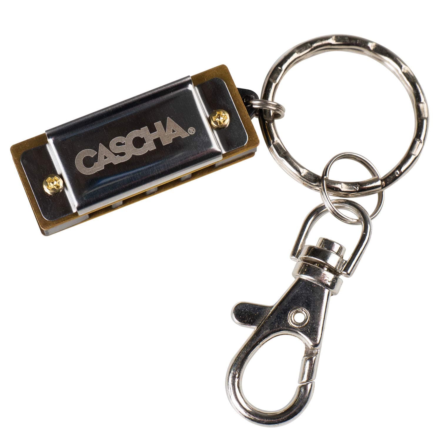 CASCHA Mini Harmonica with lanyard, keyring, miniature harmonica made of metal, idea for a present for musicians