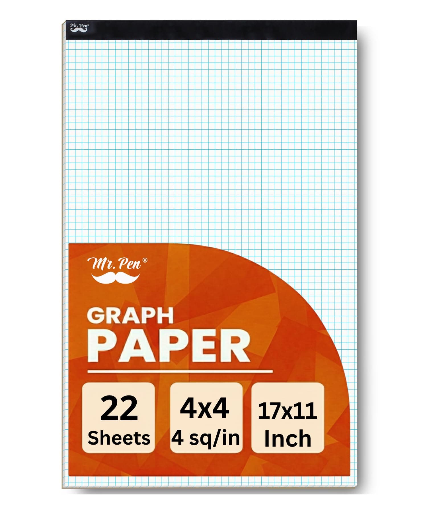 Mr. Pen Graph Paper, Grid Paper, 4x4 (4 Squares per inch), 17"x11", 22 Sheet